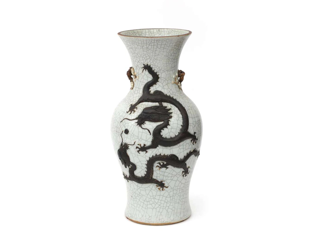A Nanking porcelain baluster vase, China, 19th/20th century