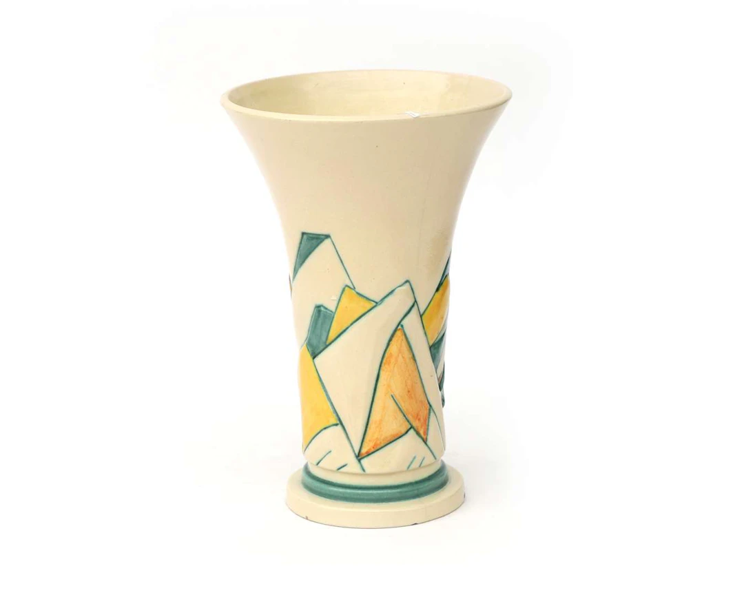 A green, yellow and orange glazed earthenware vase, model 126, produced