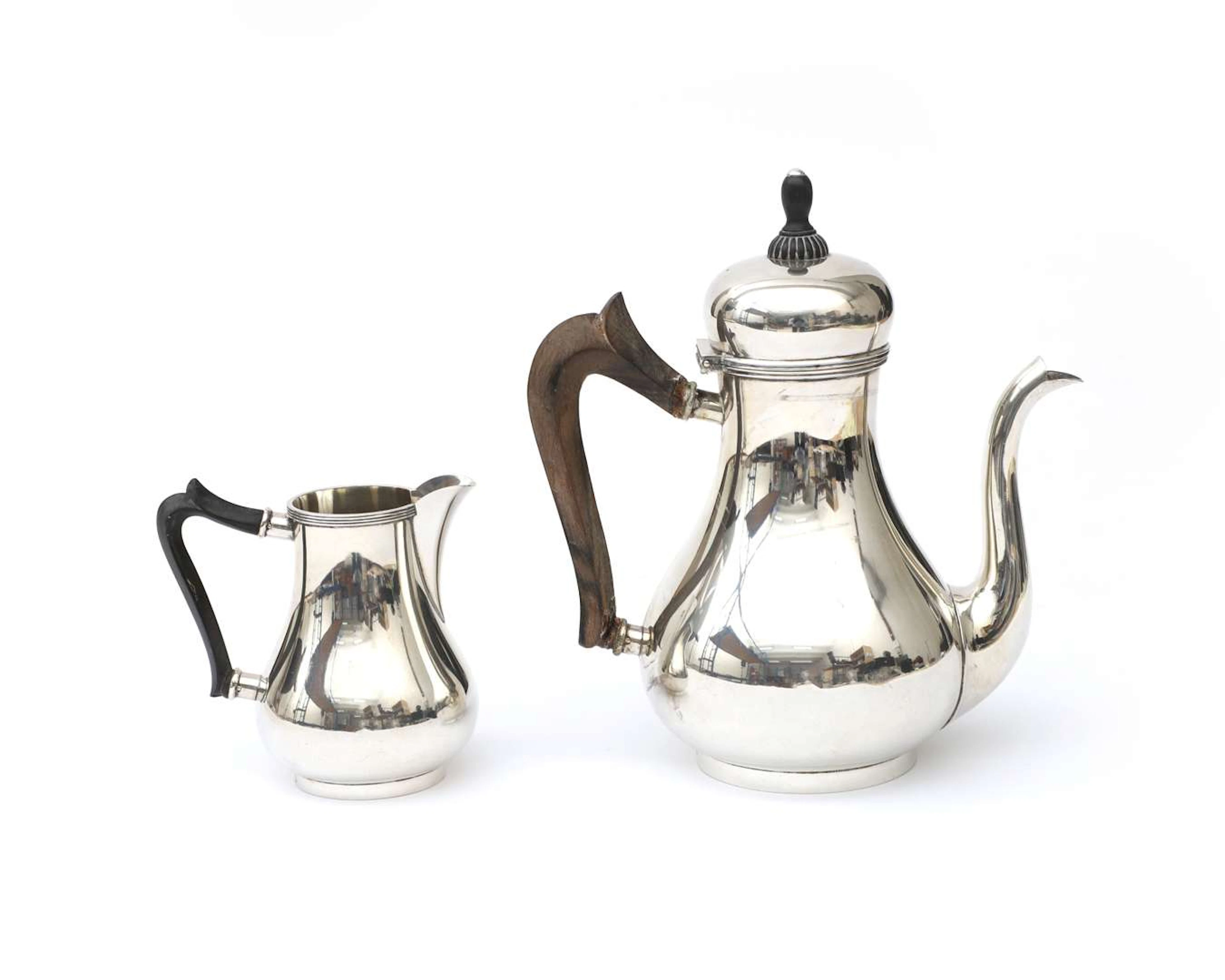 A two-piece silver tea set, Netherlands, Voorschoten, 1937-1938