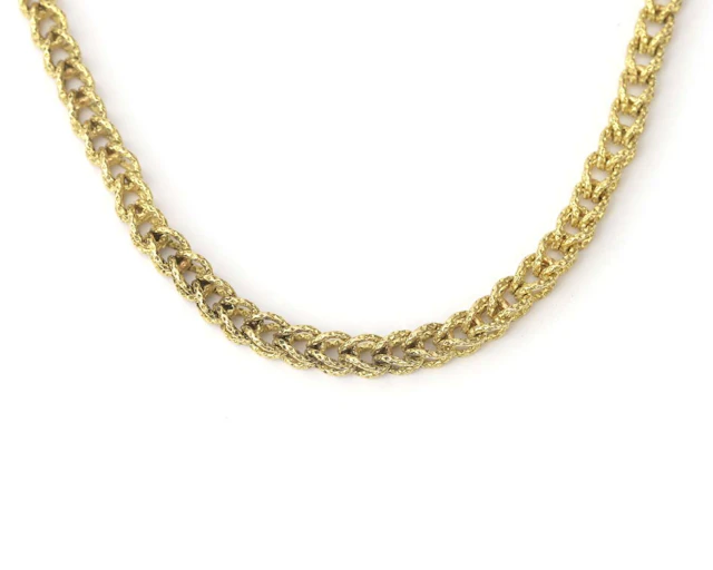 An 18k yellow gold square-link necklace