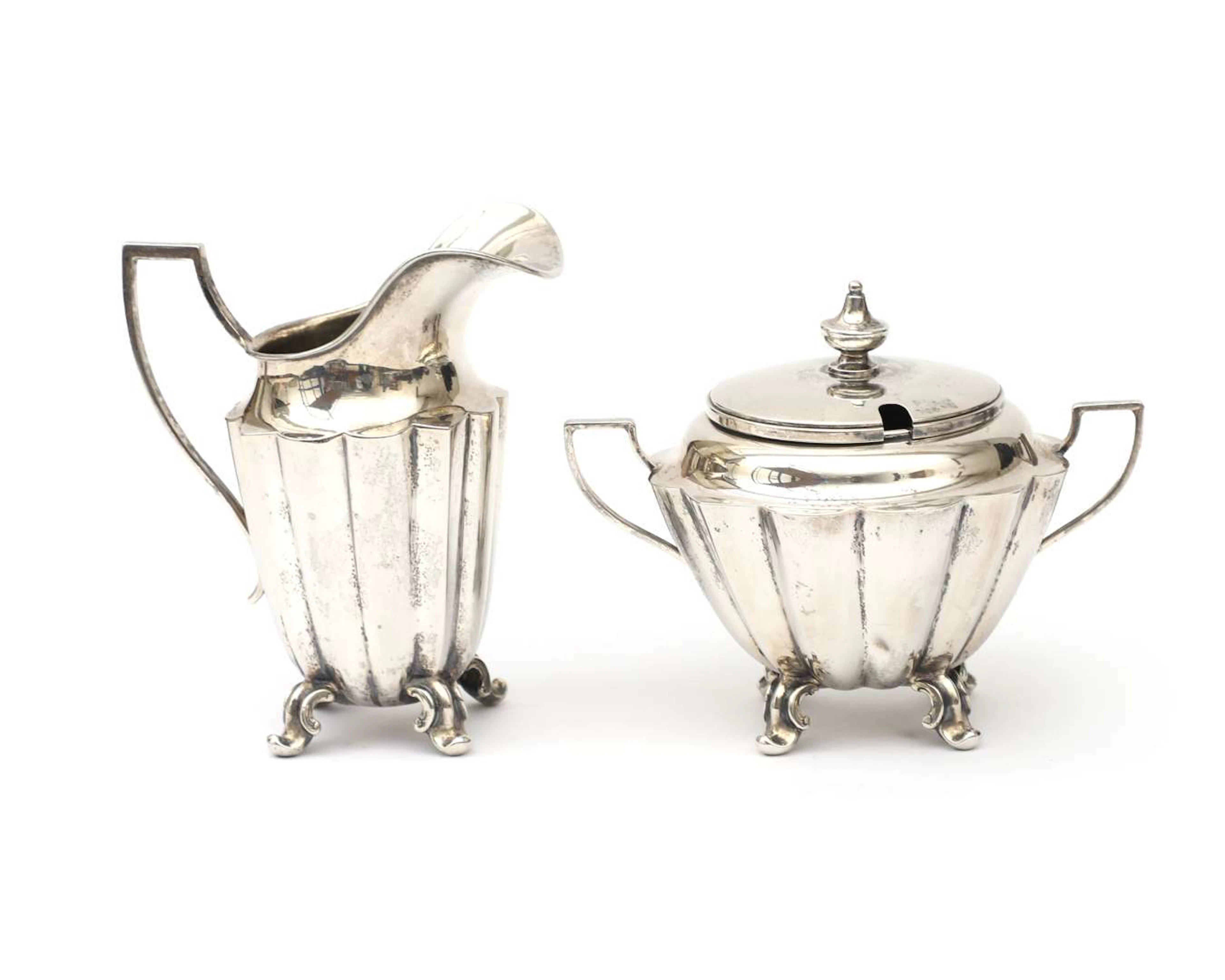 A two-piece silver cream set, Germany, Hanau, 20th century