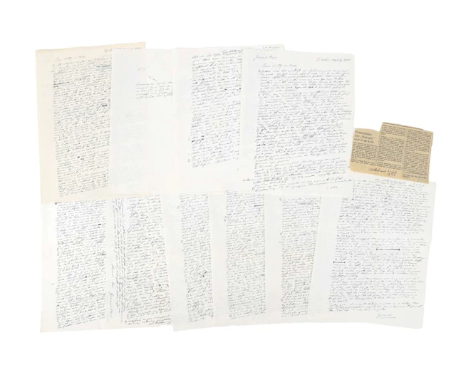 Gerard Reve – 6 original handwritten letters on 10 sheets of paper