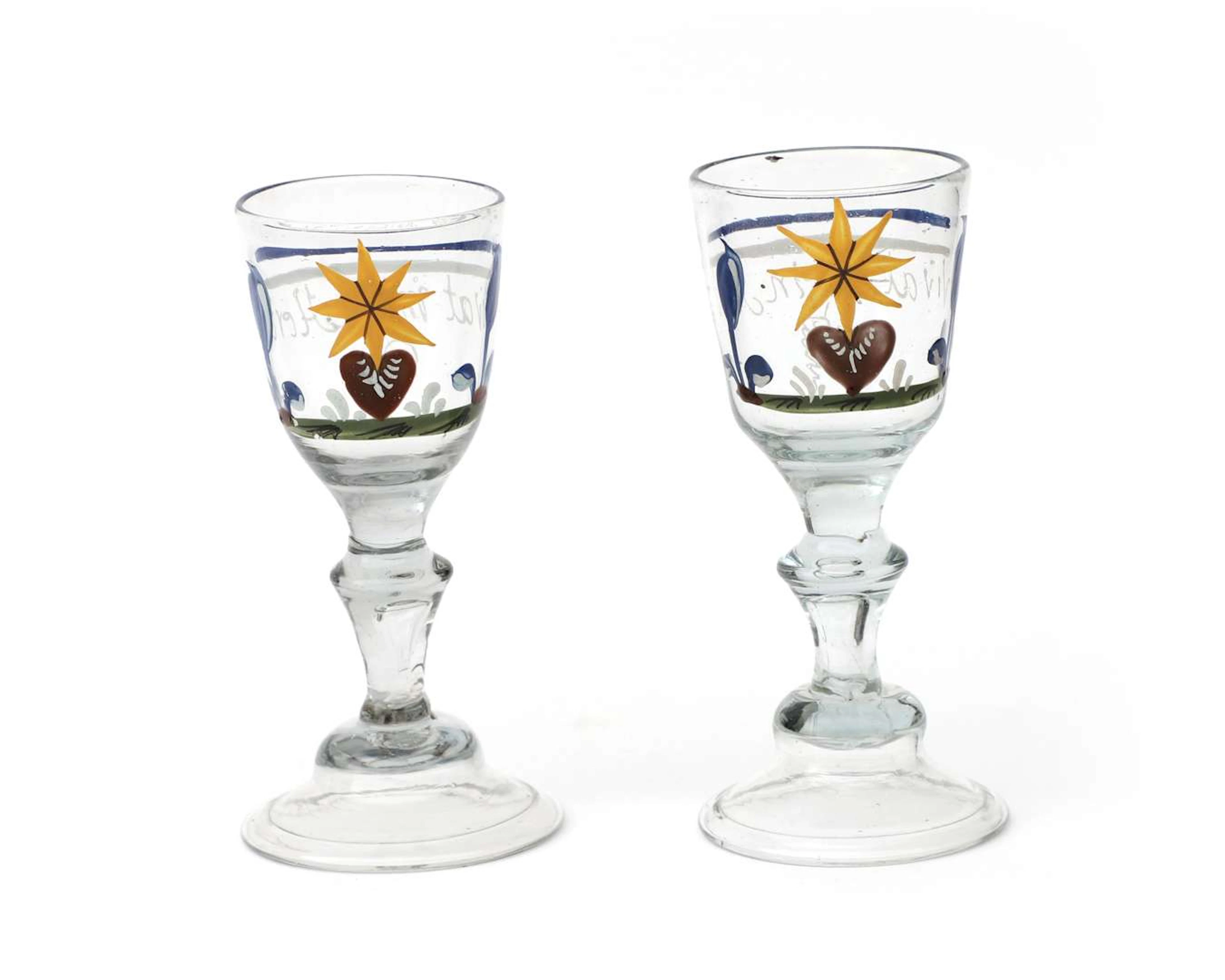 Two love glasses, Germany, 18th century