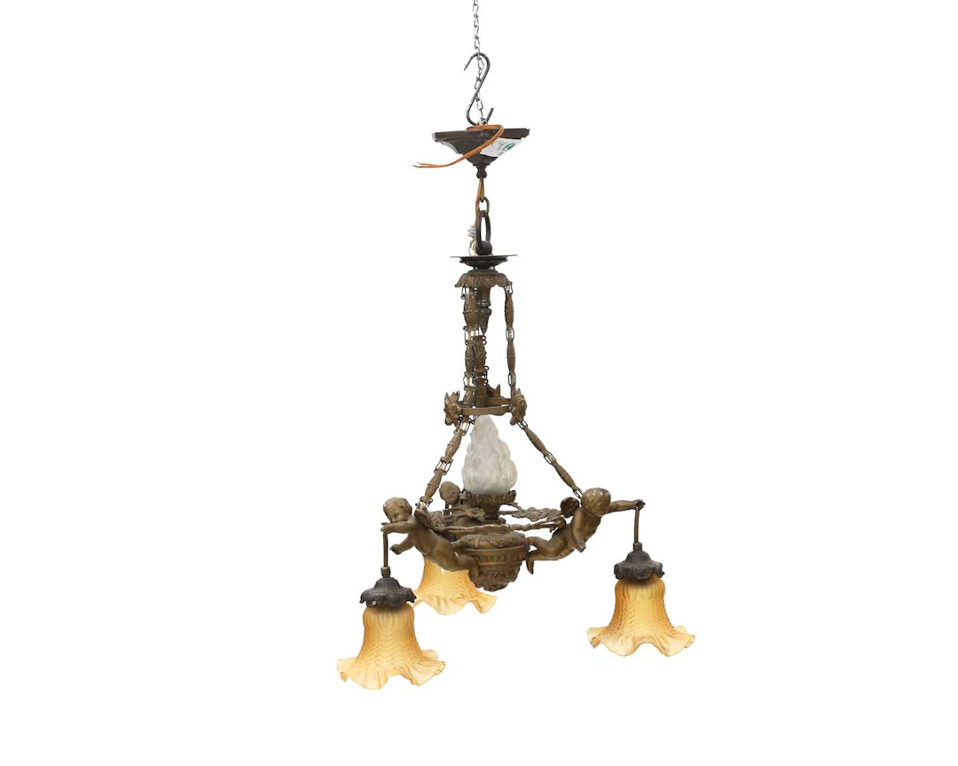 A four-light pendant lamp, 20th century