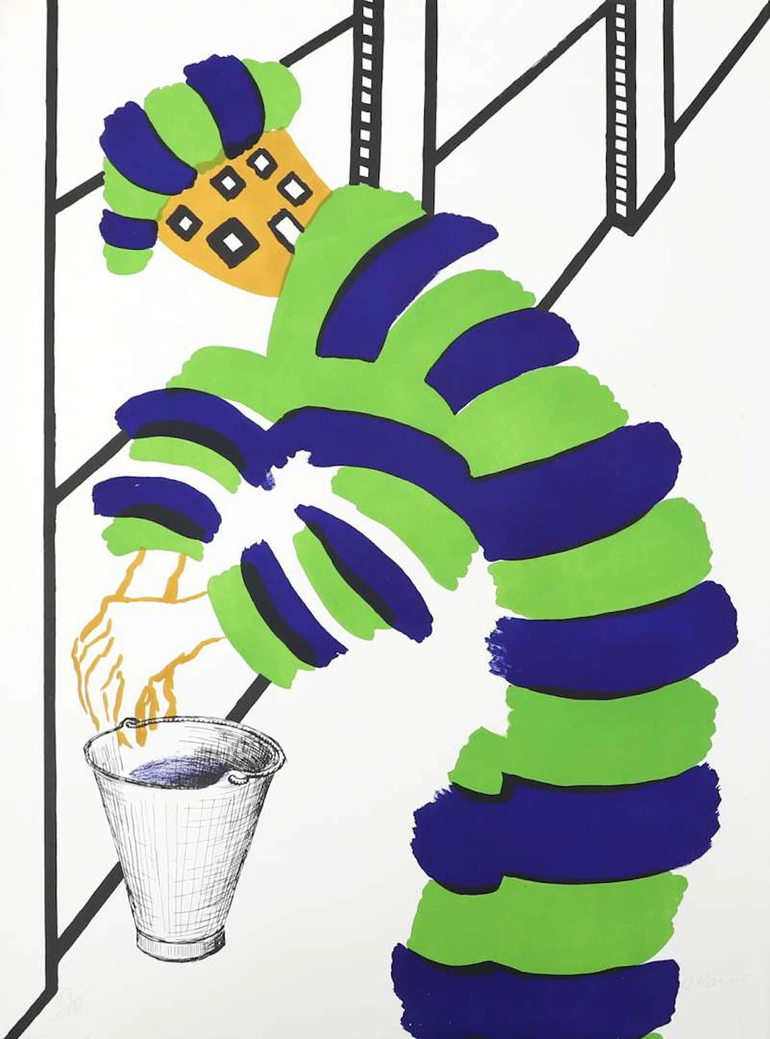Raveel Roger (1921-2013) 'Man, bucket etc'