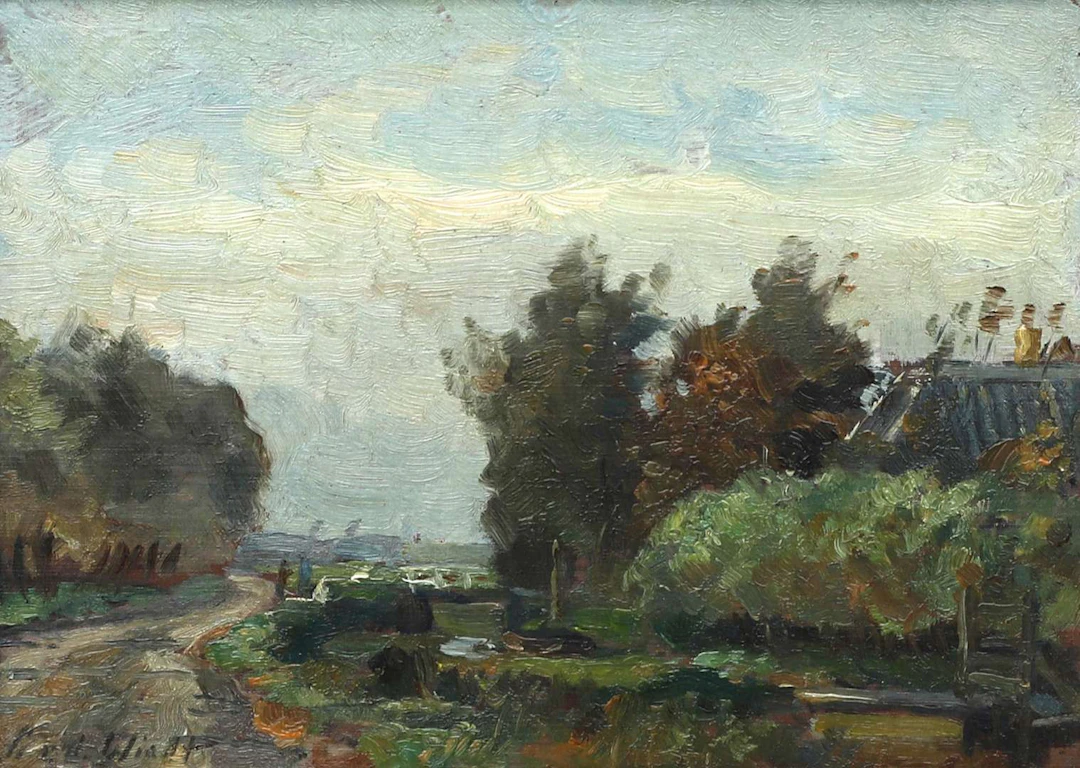 Chris van der Windt (1877-1952), Landscape with a winding dirt road