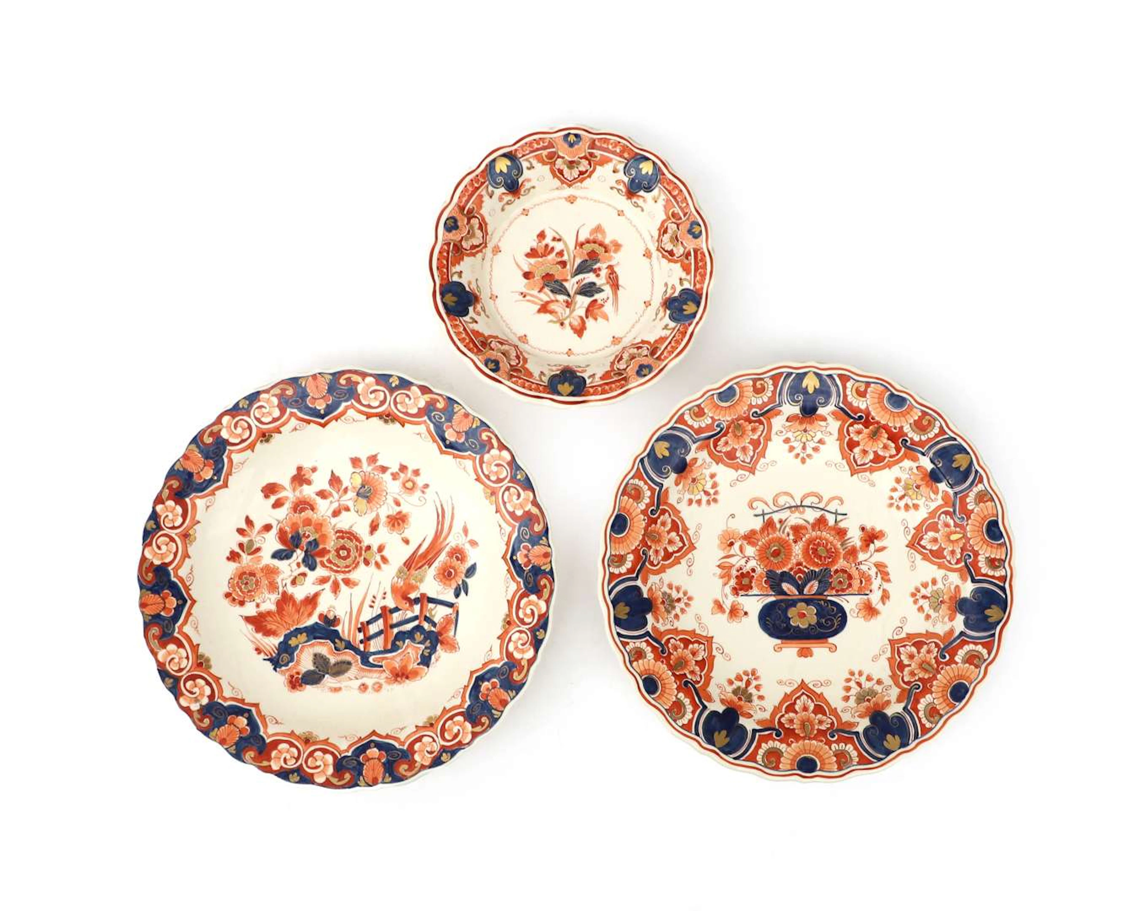 Three wall plates, Holland, Delft, mid-20th century (3)