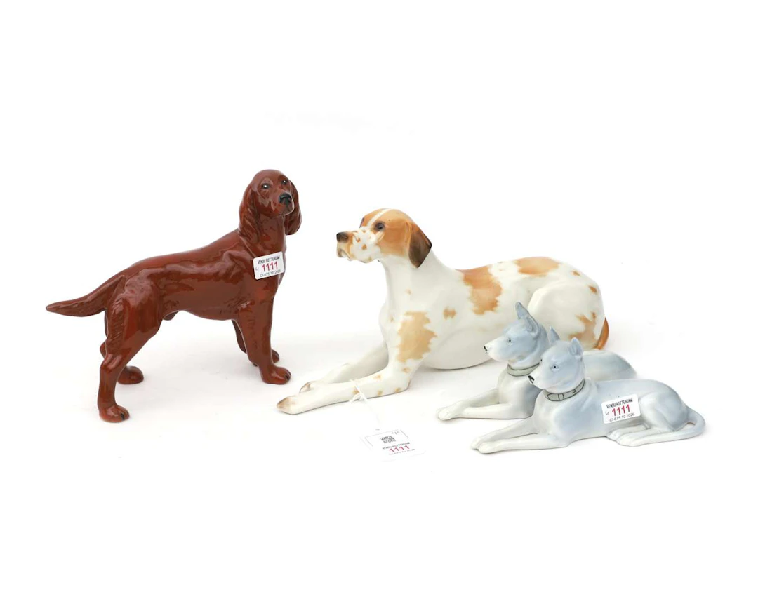 Four different porcelain figurines