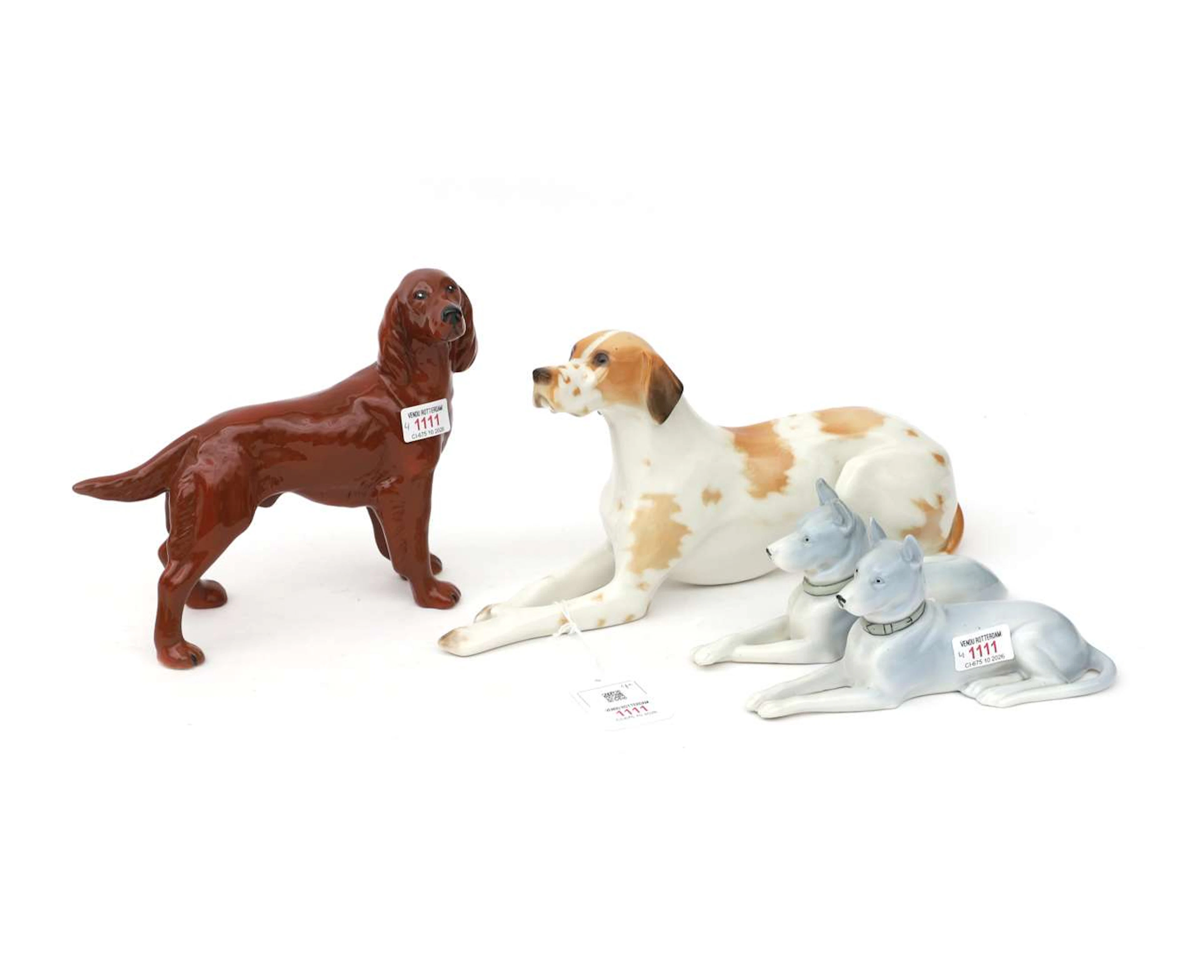Four different porcelain figurines