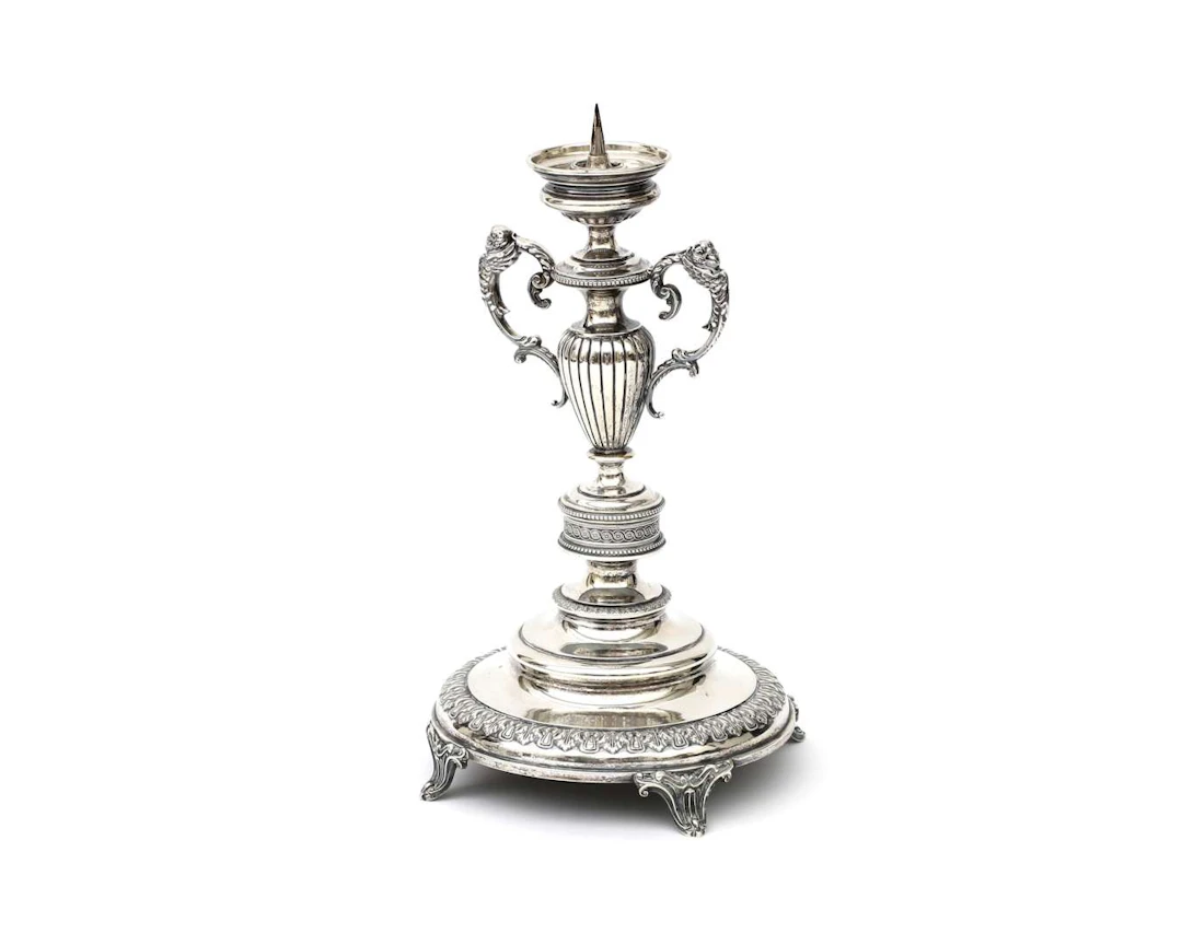 A silver pen candlestick, Austria-Hungary, Vienna, 19th century