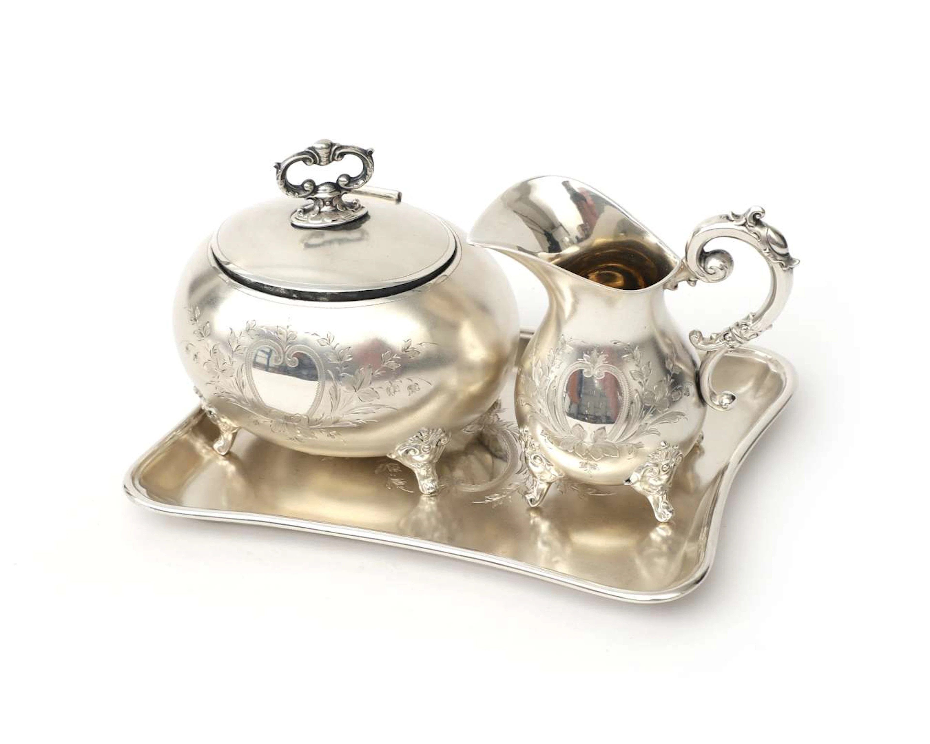 A three-piece silver cream set, Germany, Solingen, 20th century