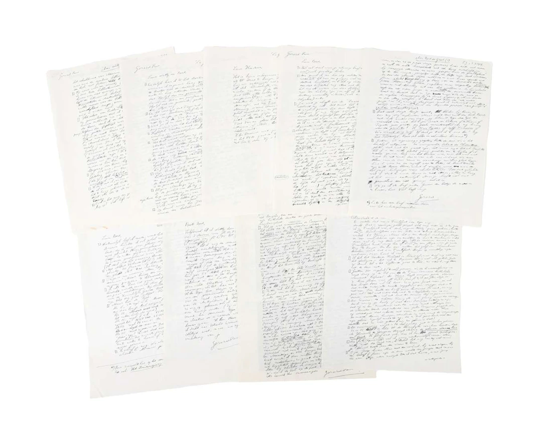 Gerard Reve – 6 original handwritten letters on 9 sheets of paper