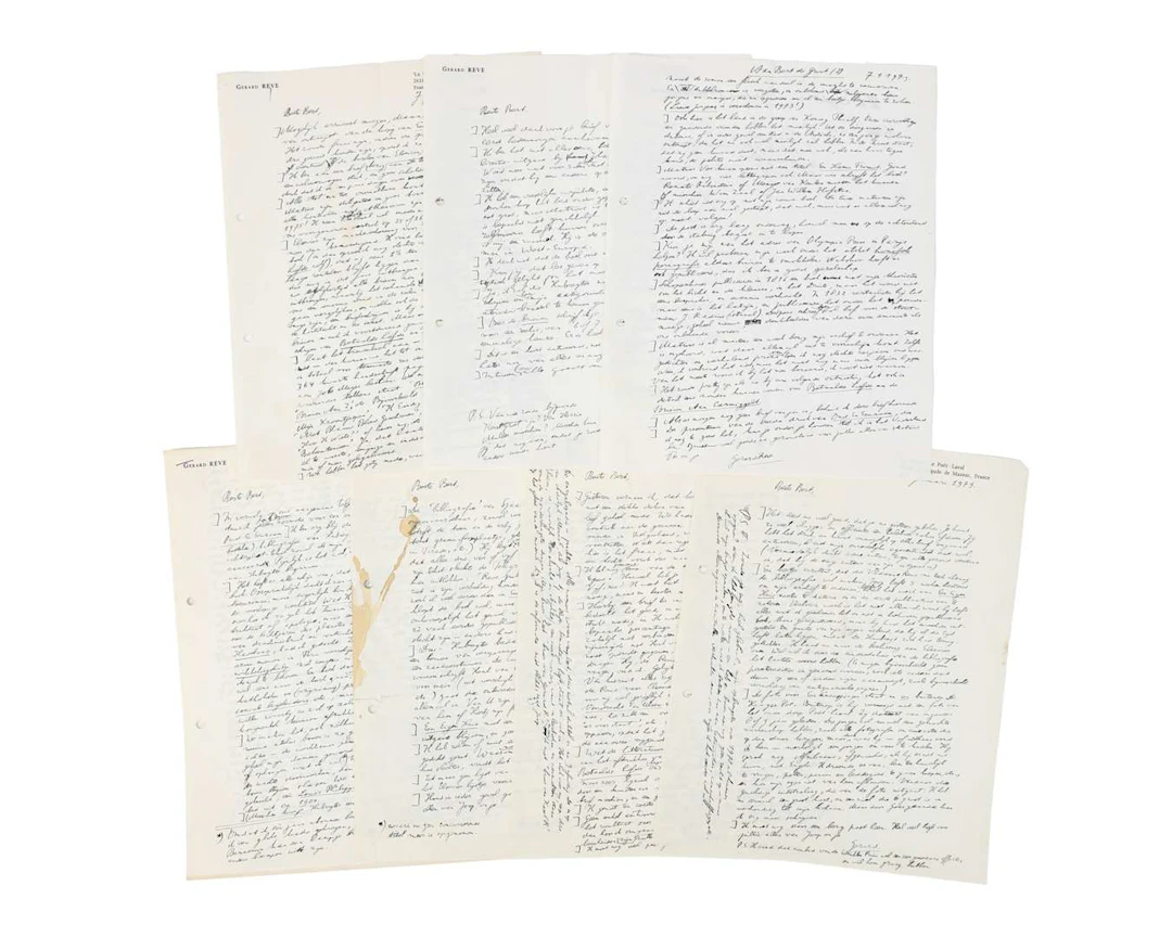 Gerard Reve – 6 original handwritten letters on 8 sheets, mostly written