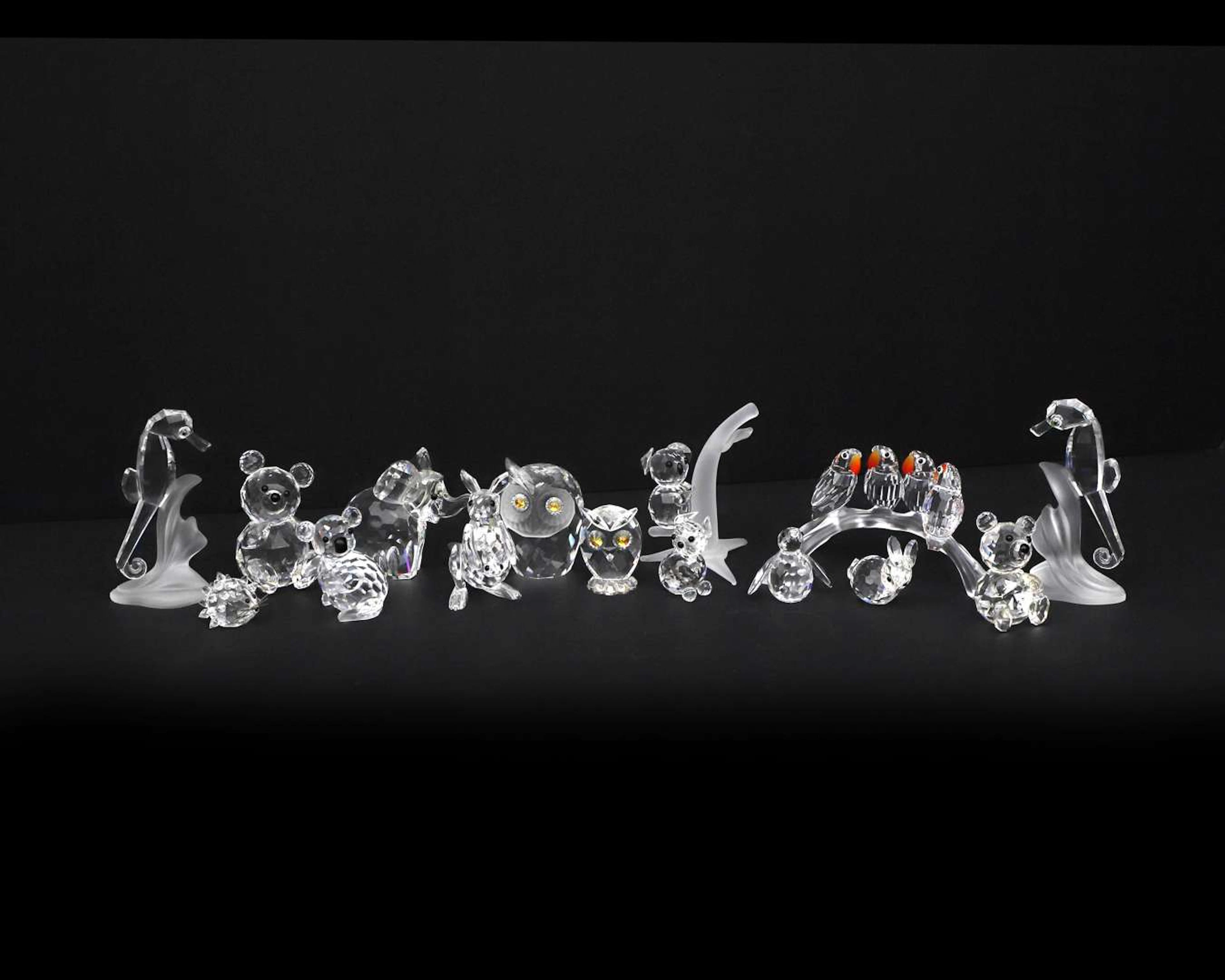Fifteen crystal figurines, Swarovski, Austria, 20th century