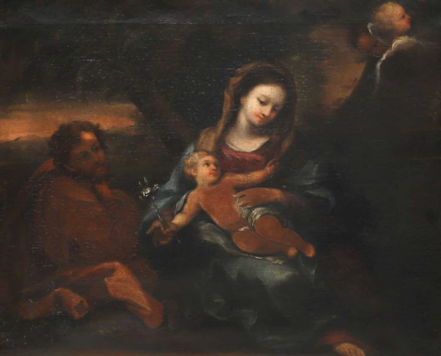 Italian school (17th century), Madonna and Child with St Joseph