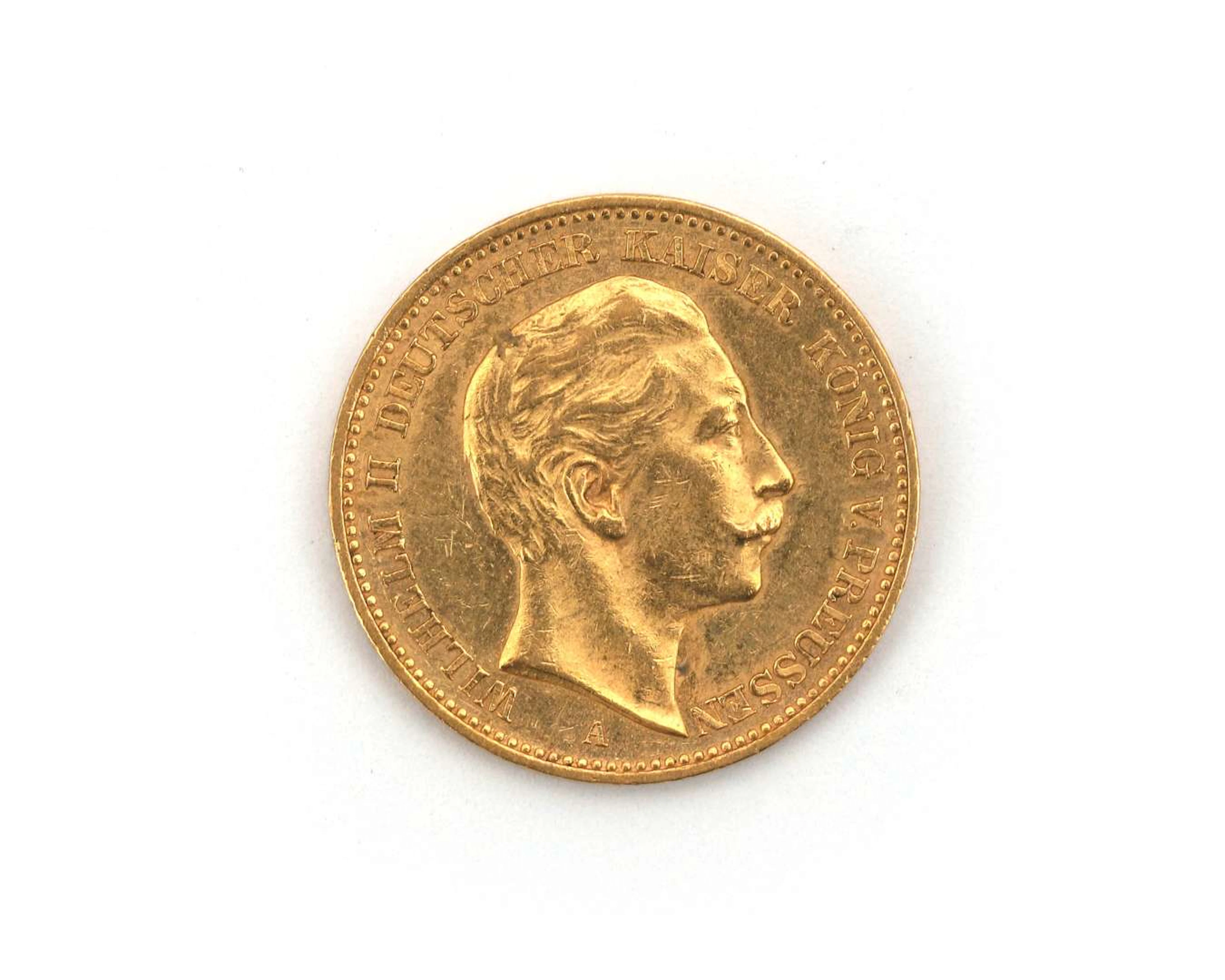 A gold coin, twenty marks, Emperor Wilhelm II, Germany, 1900