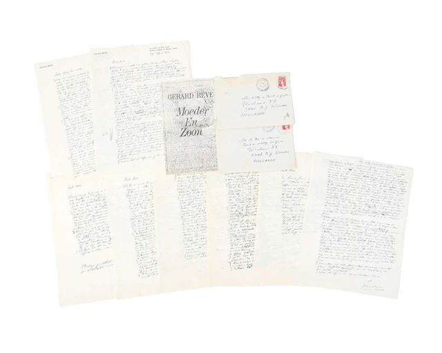 Gerard Reve – 7 original handwritten letters on 8 sheets of paper
