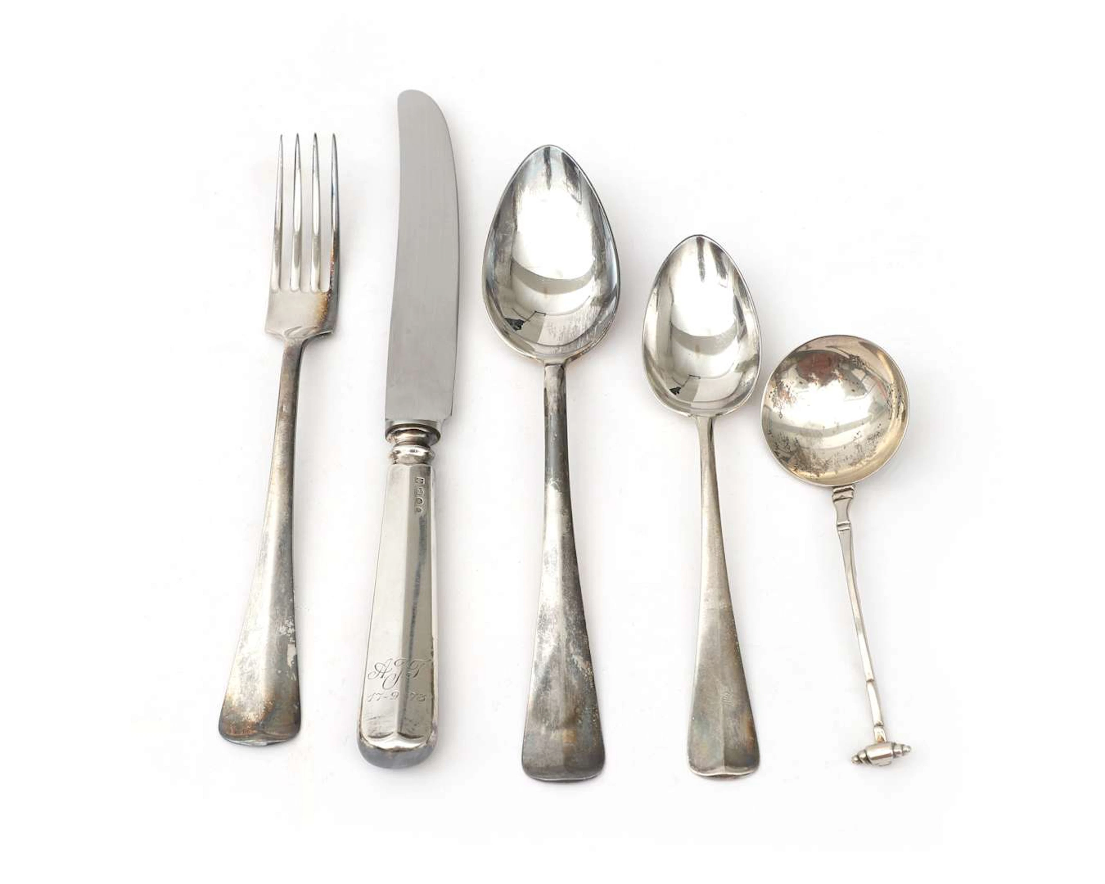 A lot of 2nd grade silver cutlery pieces, Netherlands, 20th century