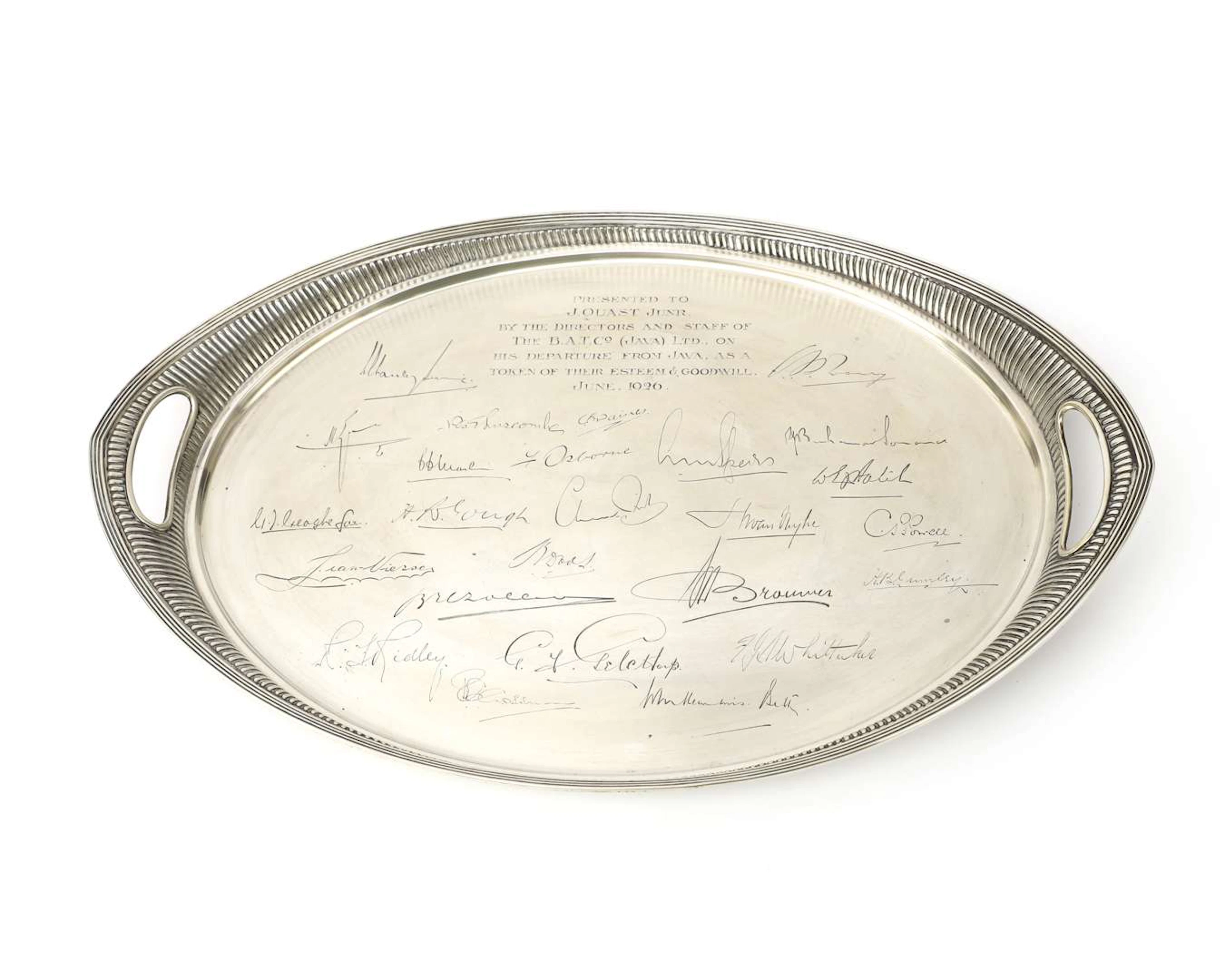 A silver tray, the Netherlands, Voorschoten, 1926