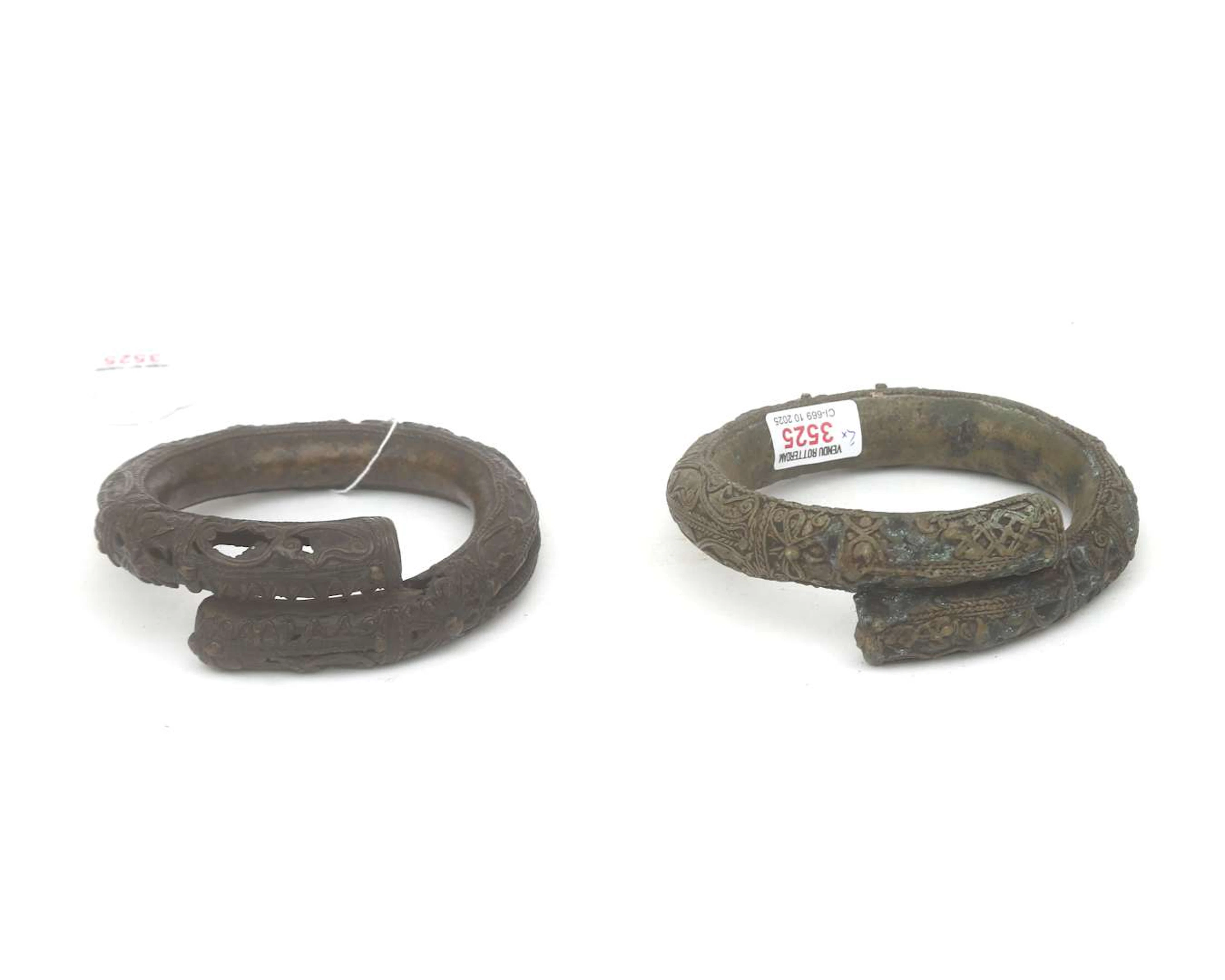 Two bronze 'bangles', East Asia, c. 1900 (2)