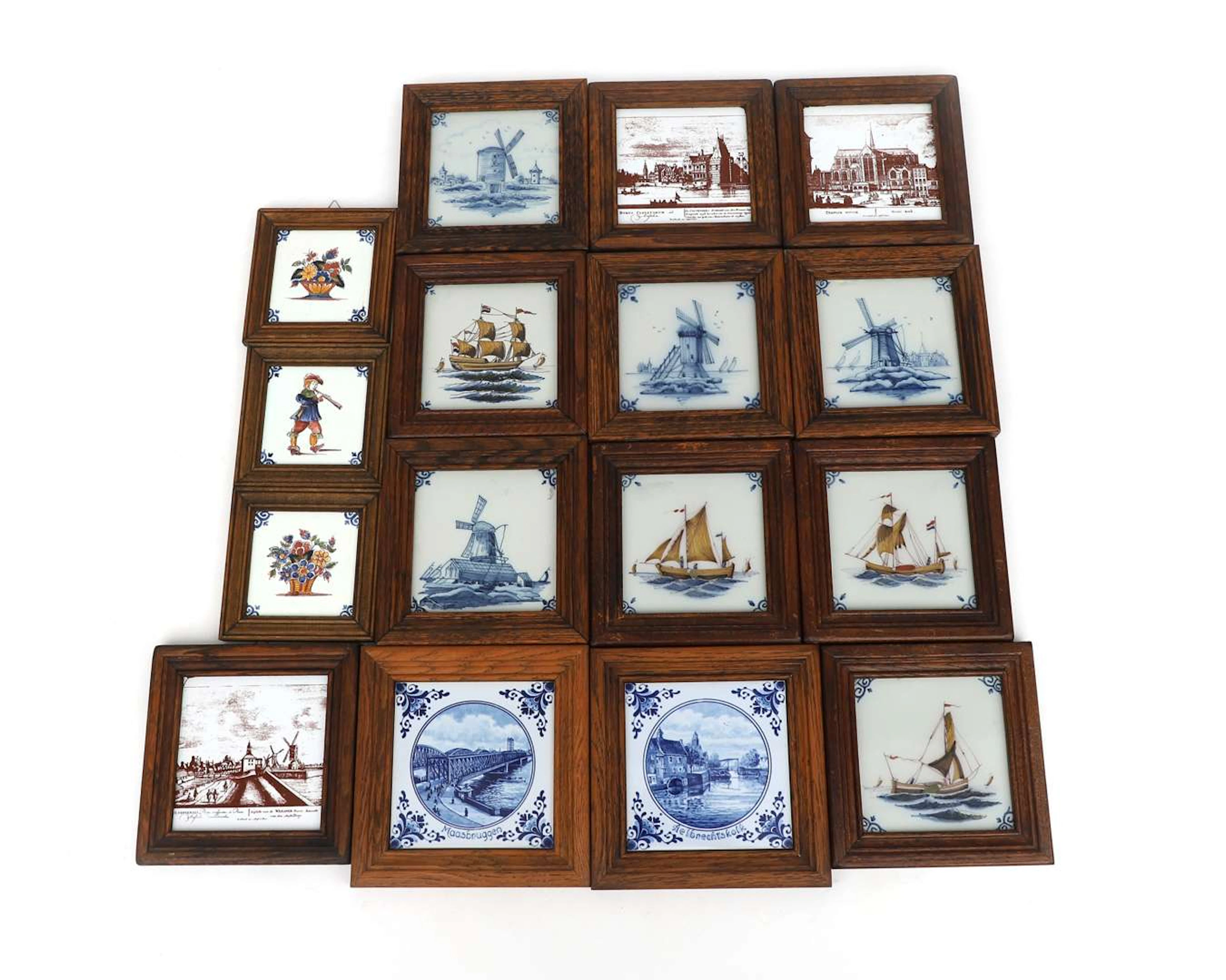 A lot comprising a collection of wall tiles, Holland, Makkum, 20th/21st