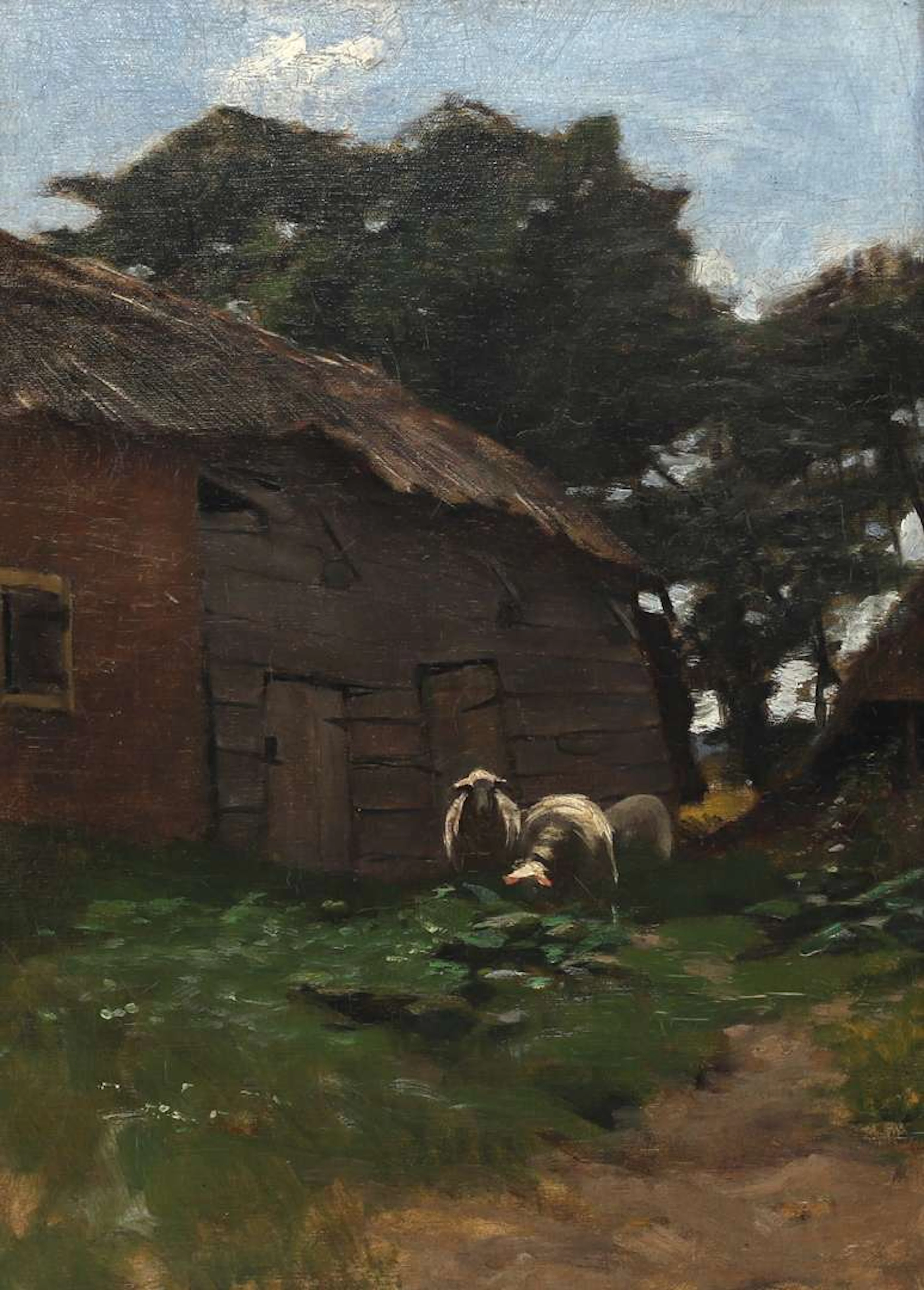 Herman Johannes van der Weele (1852-1930), Grazing sheep in front