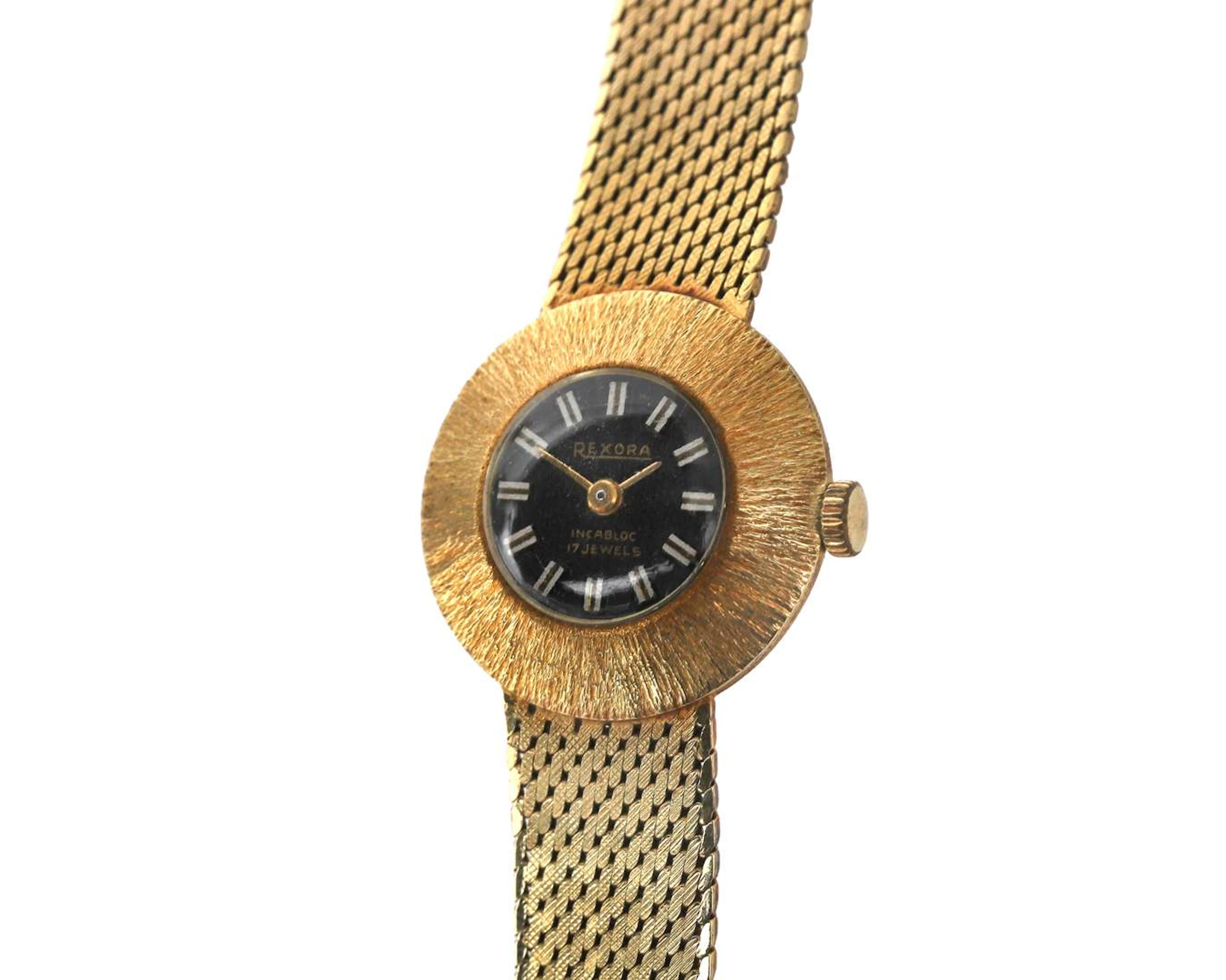 A 14-carat yellow gold Rexora ladies’ wristwatch