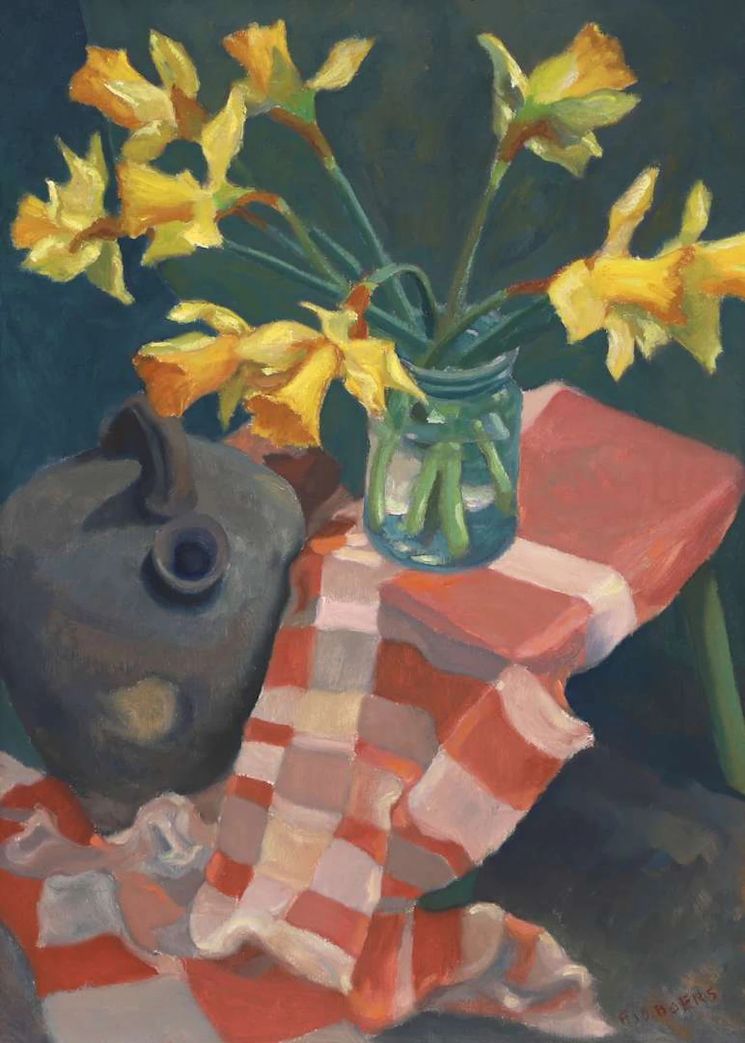 Frans Jacob Boers (1914–1987), Still Life with a Red Chequered Tea