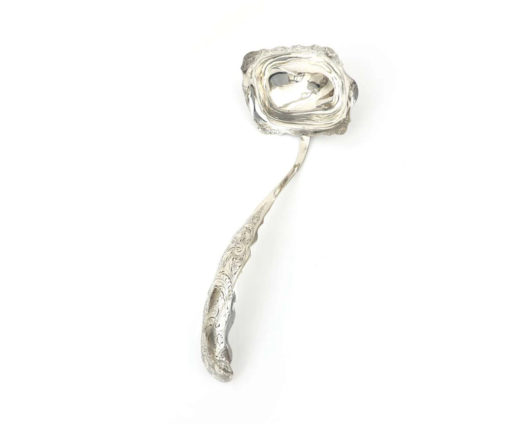 A silver soup ladle, Holland, 1856