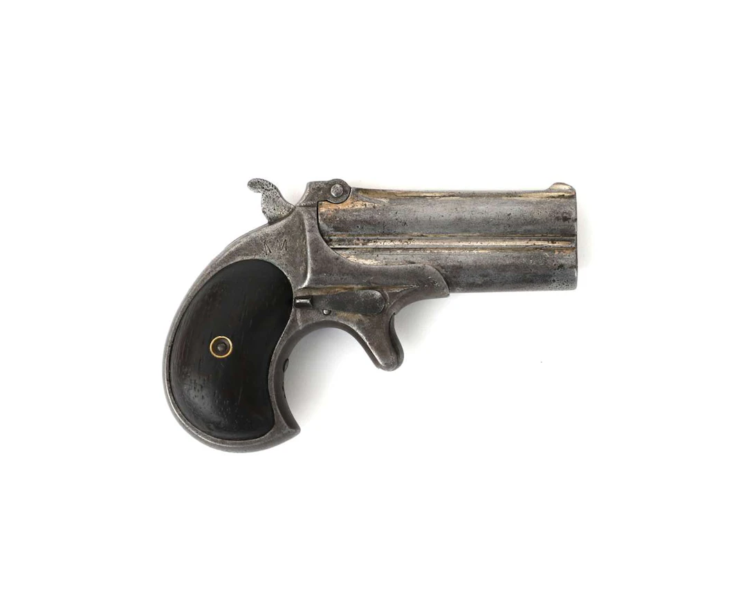 A double-barrelled Derringer pistol, 2nd model, manufactured by: Remington