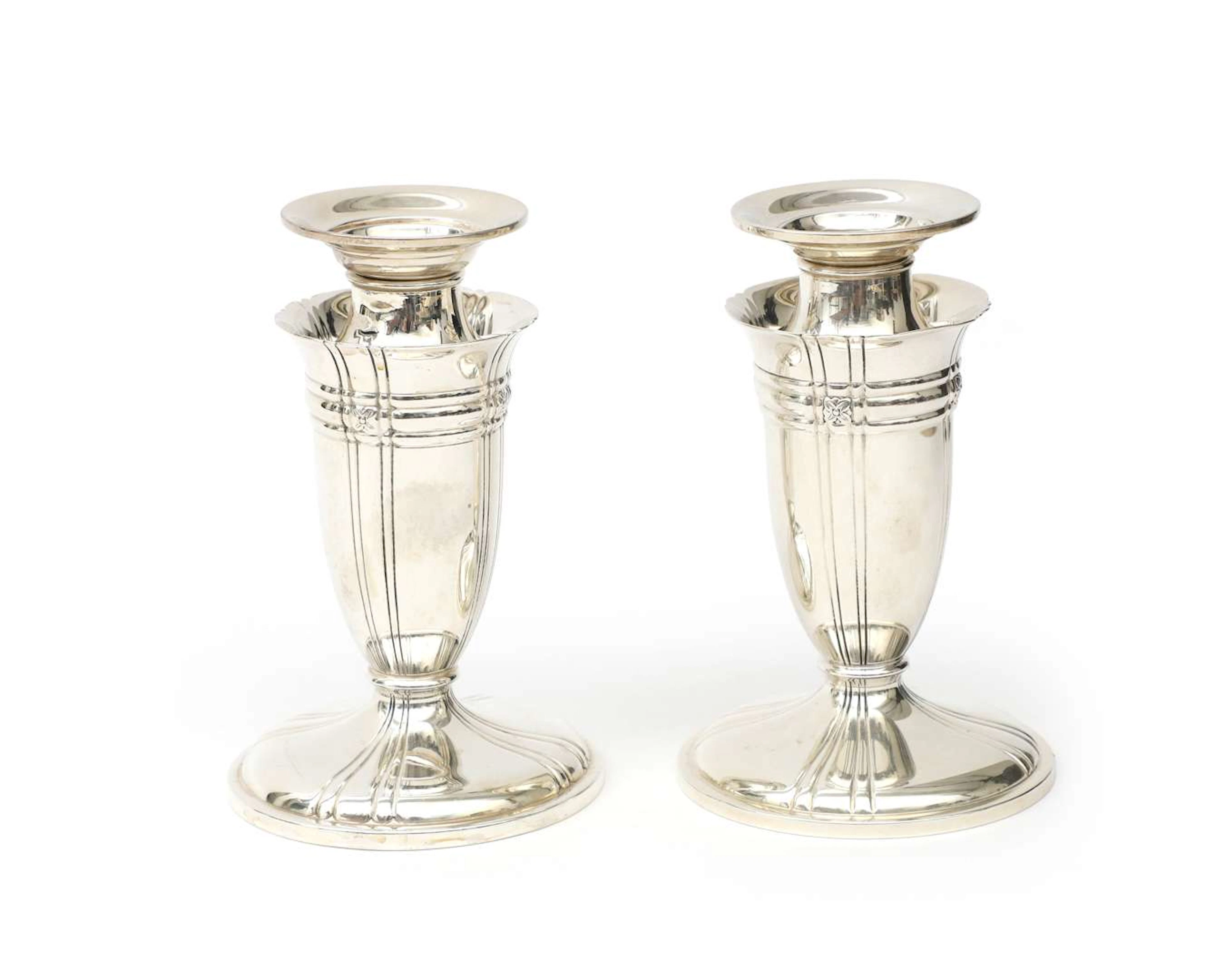 Two silver candlesticks, US, Providence, 1929