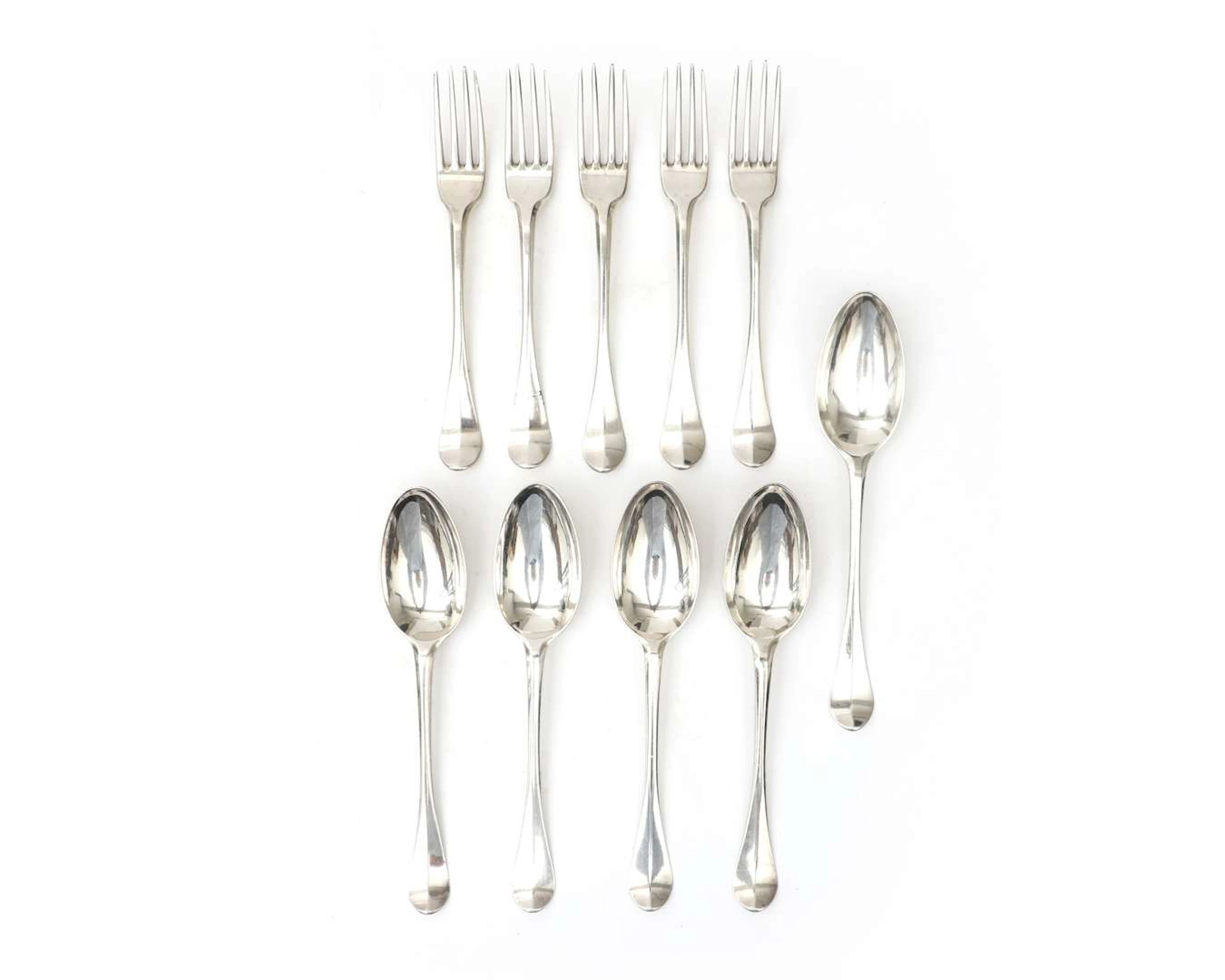 A ten-piece silver cutlery set, Holland, Utrecht, 1774