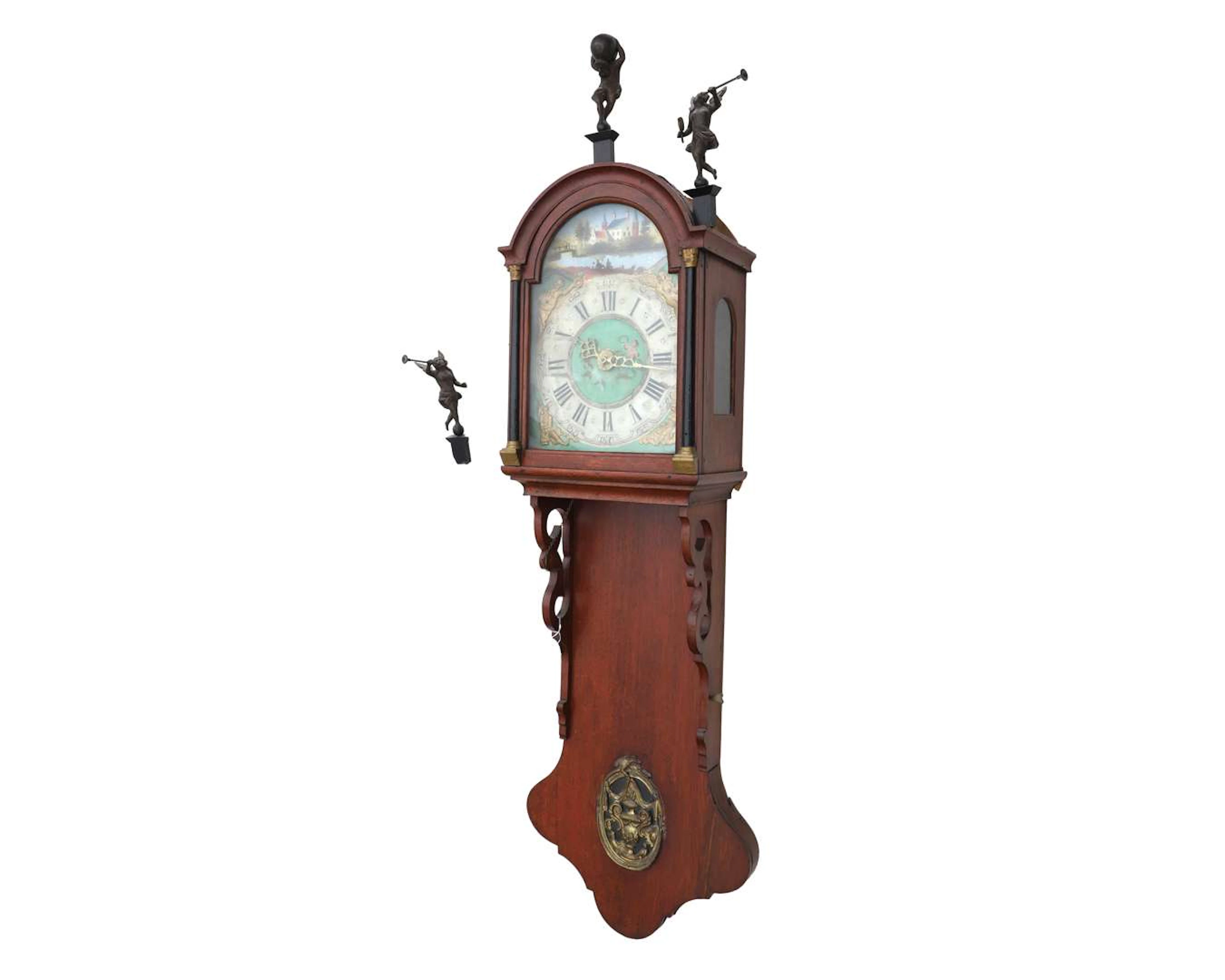 An oak 'Frisian' tail clock, Holland, ca. 1900