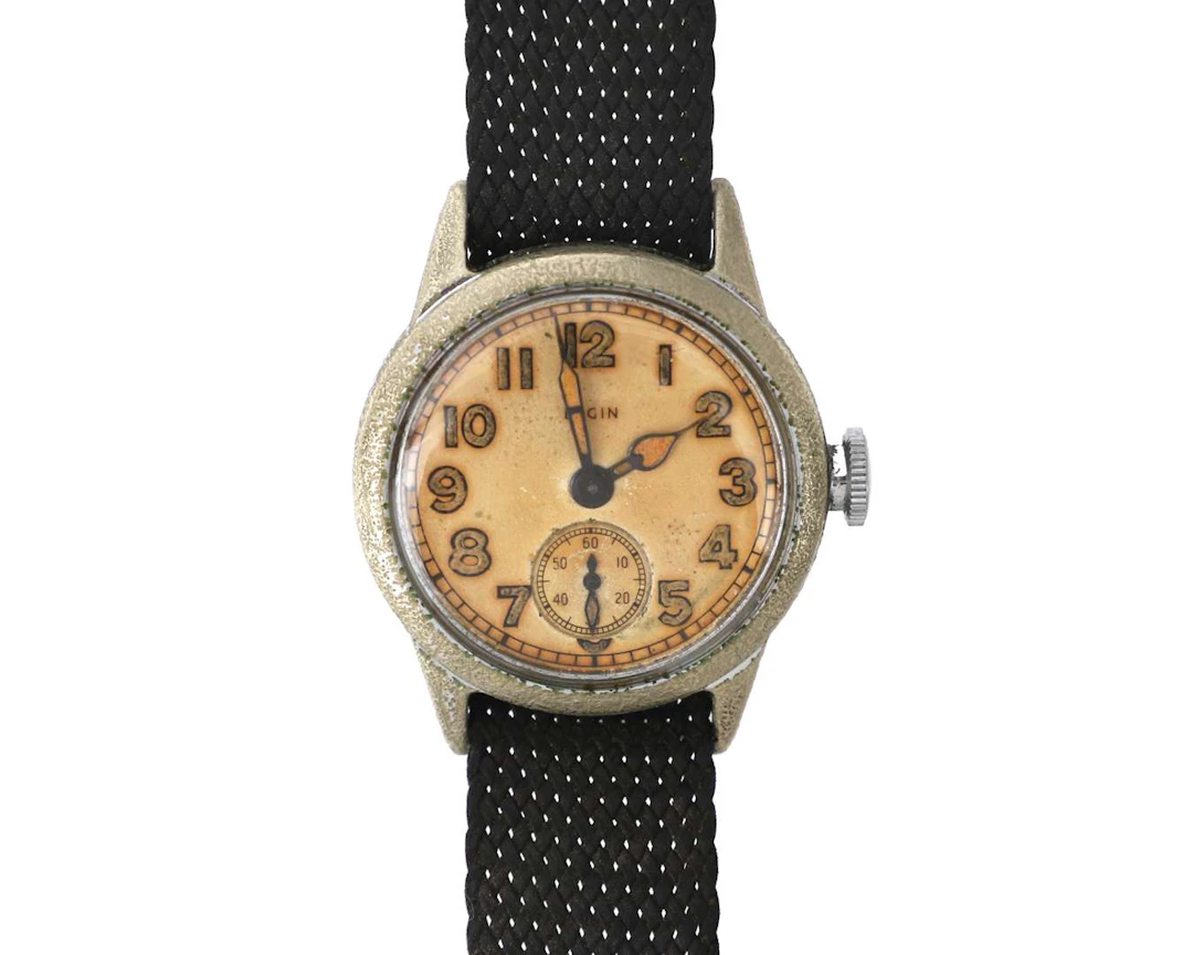 A US Army wristwatch, manufactured by: Elgin, USA, 1940s (Second World War)