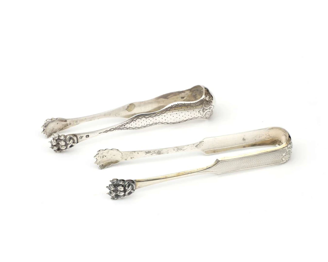 A pair of silver sugar tongs, France, Paris, 19th/early 20th century