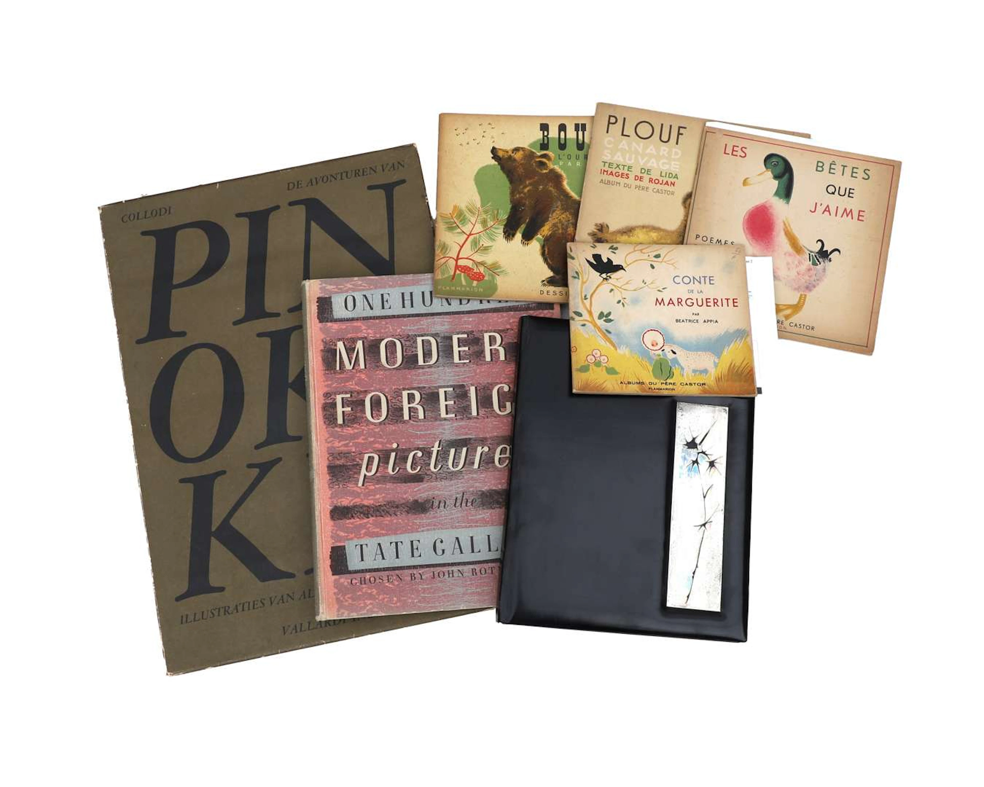 A collection of 7 books with distinctive book designs – second half