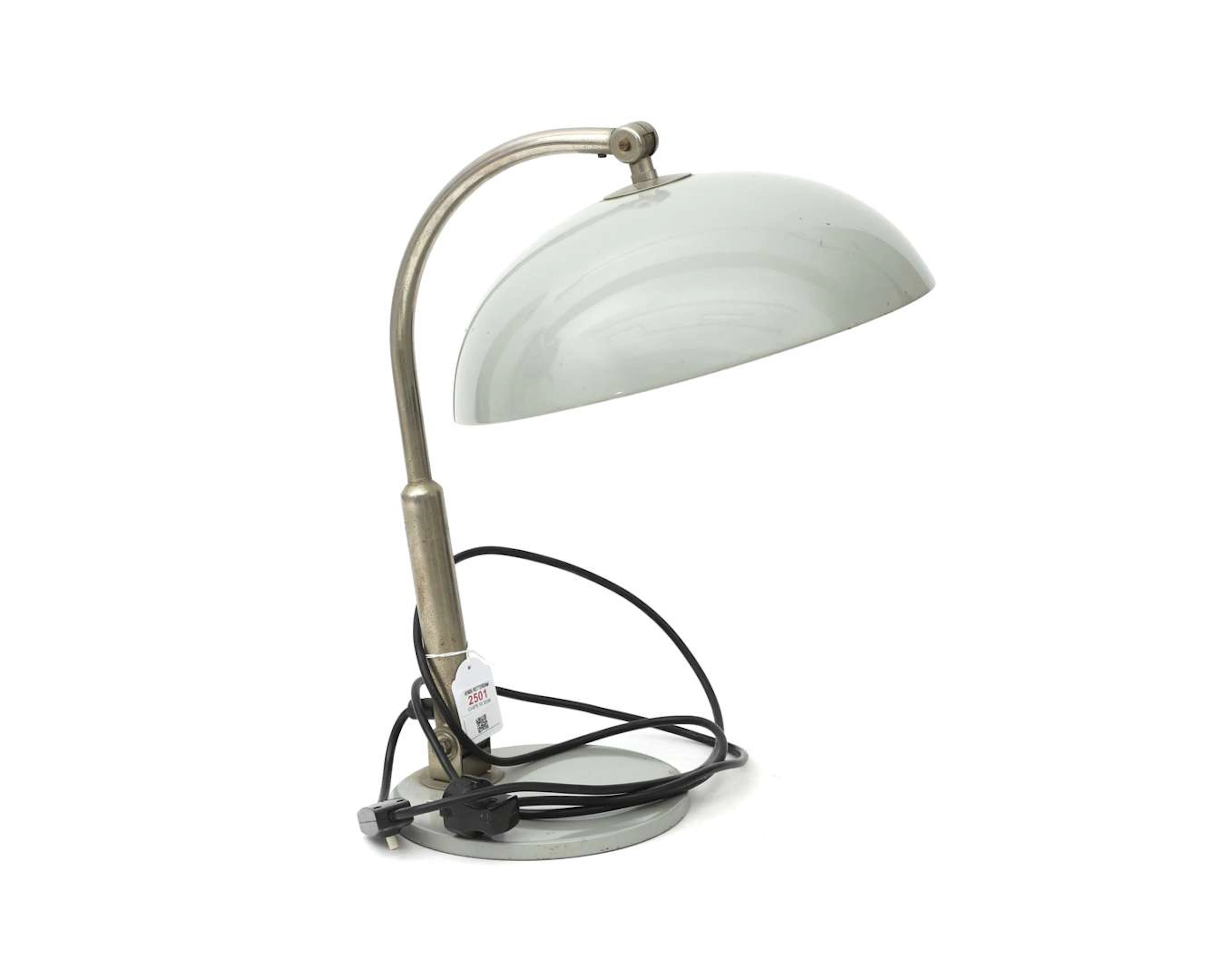 A grey-painted metal desk lamp, model P-144, Hala version, Zeist