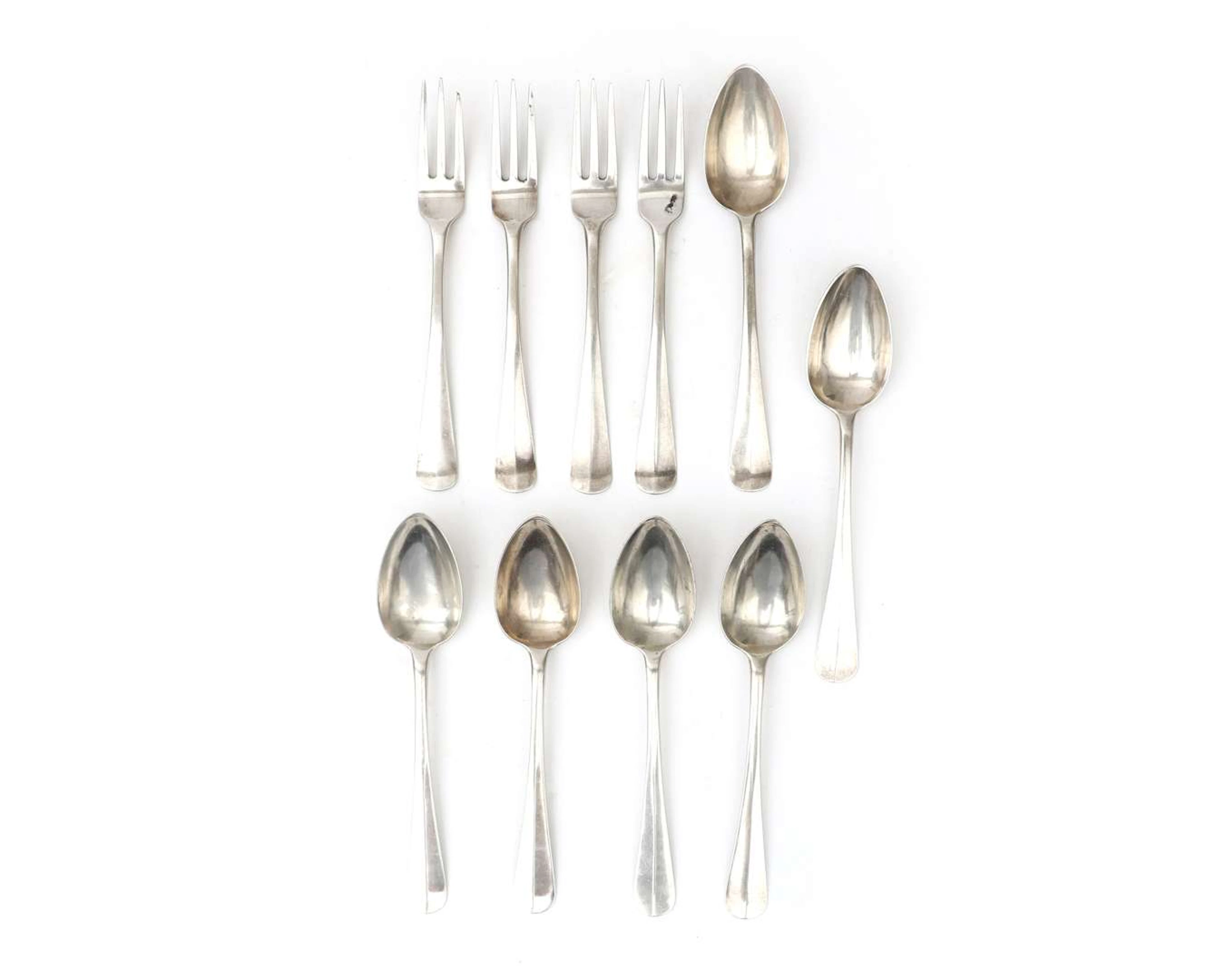 A ten-piece silver cutlery set, Holland, Utrecht, 1906