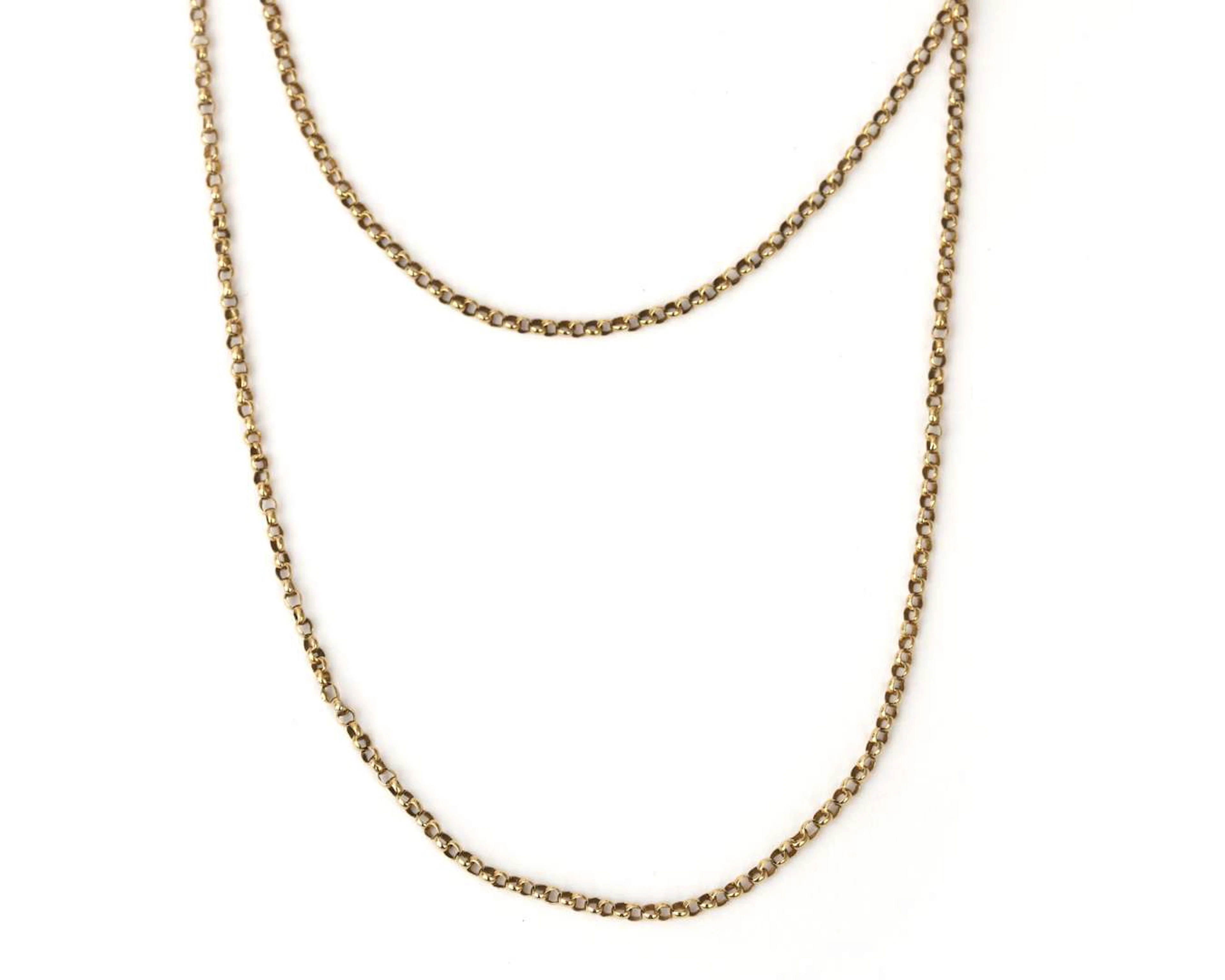 A 14k yellow gold chain-link necklace