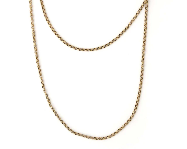 A 14k yellow gold chain-link necklace