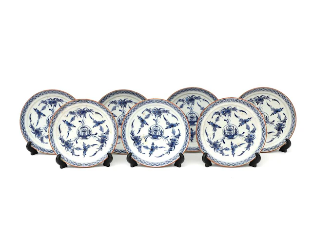Seven earthenware plates, Holland, Delft, 17th/18th century