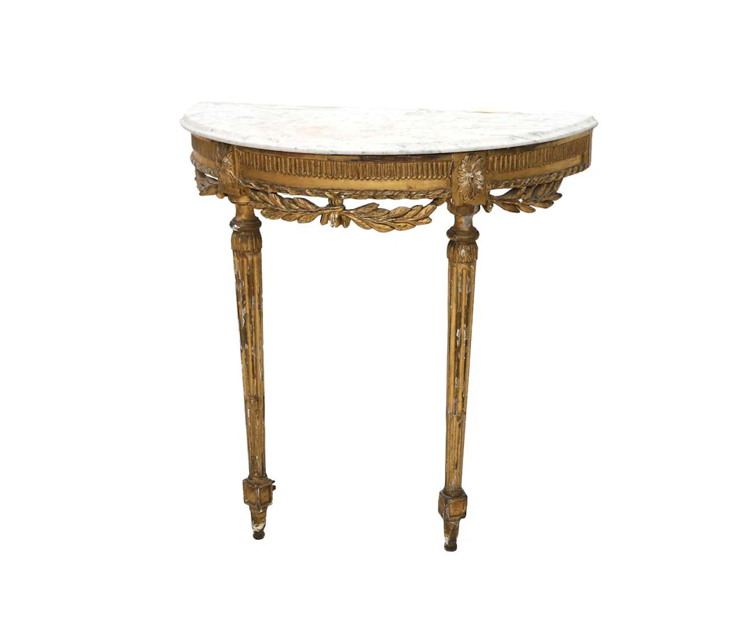 A wooden Louis XVI console table, Europe, 18th century