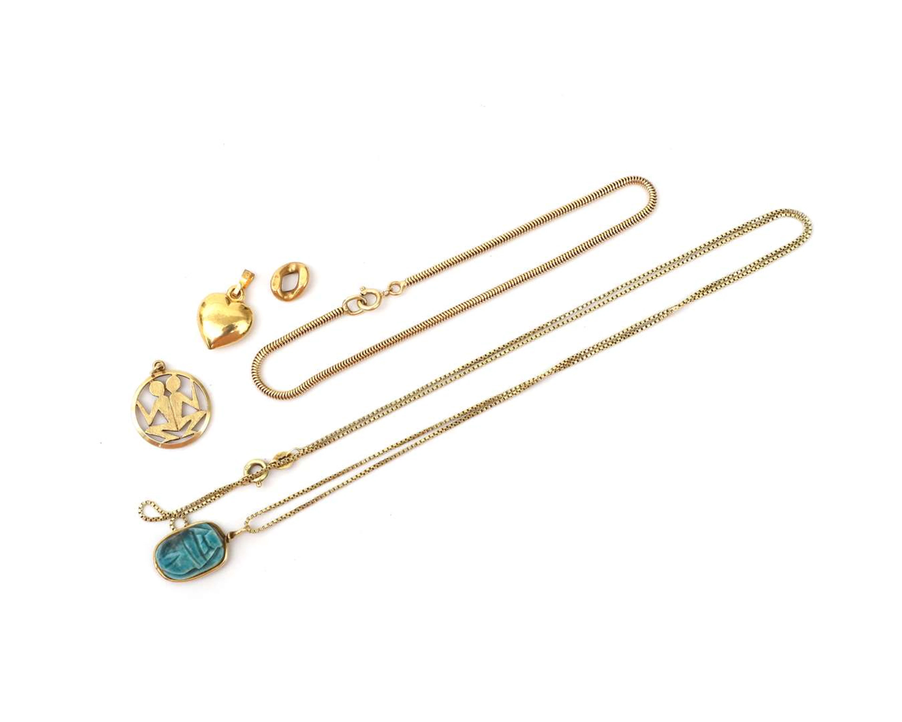 A lot comprising yellow gold jewellery, including a Venetian necklace