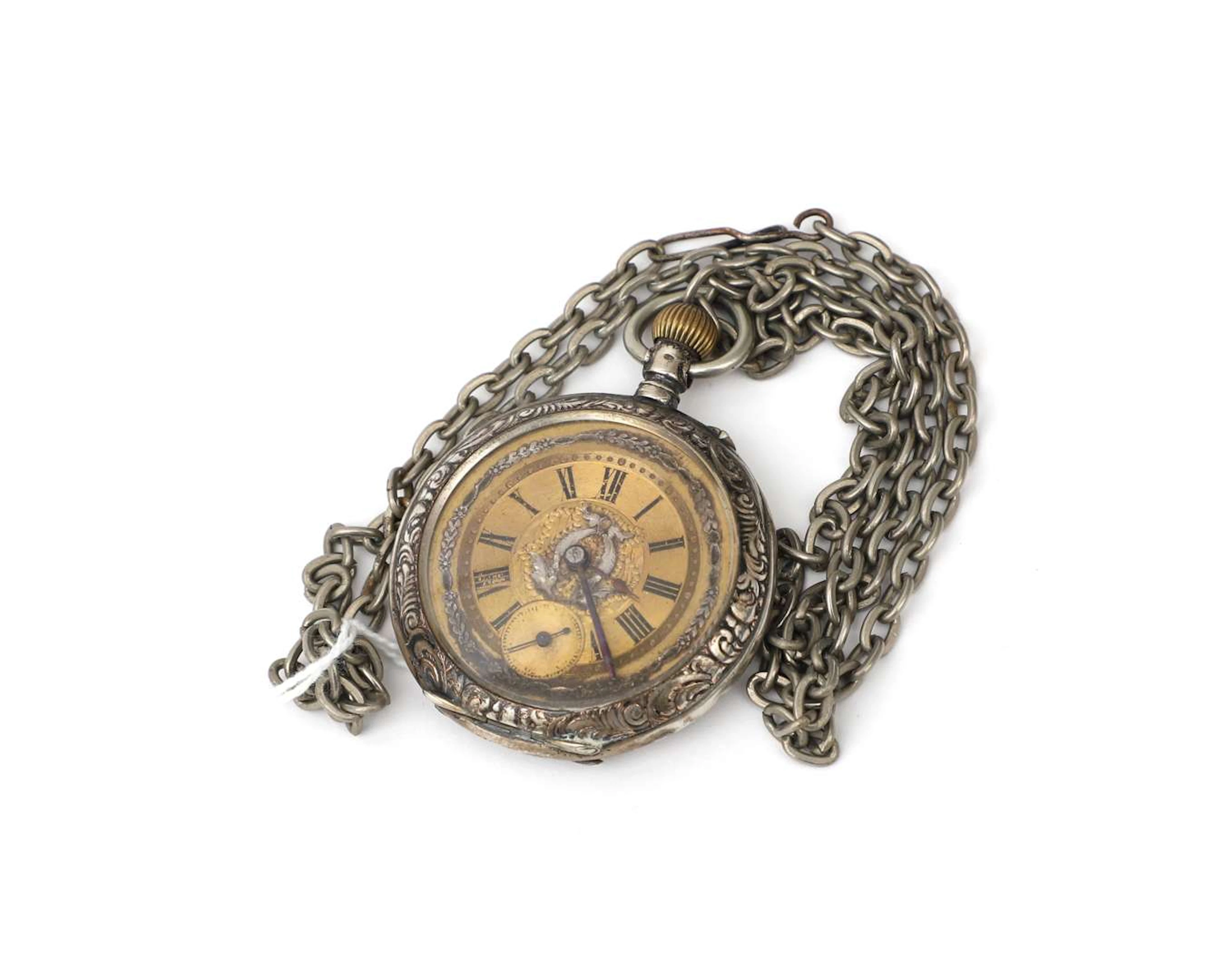 A one-third-fine silver pocket watch