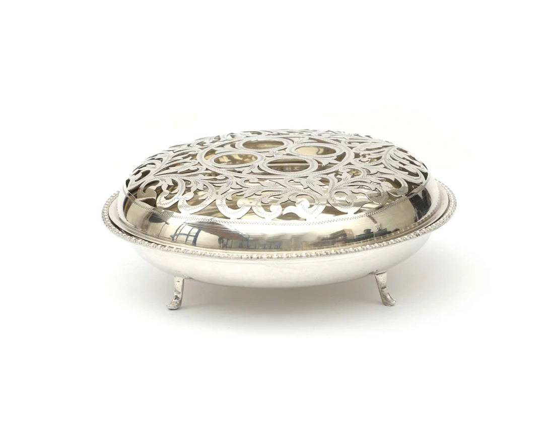 A silver flower vase, probably from the Middle East, 20th century