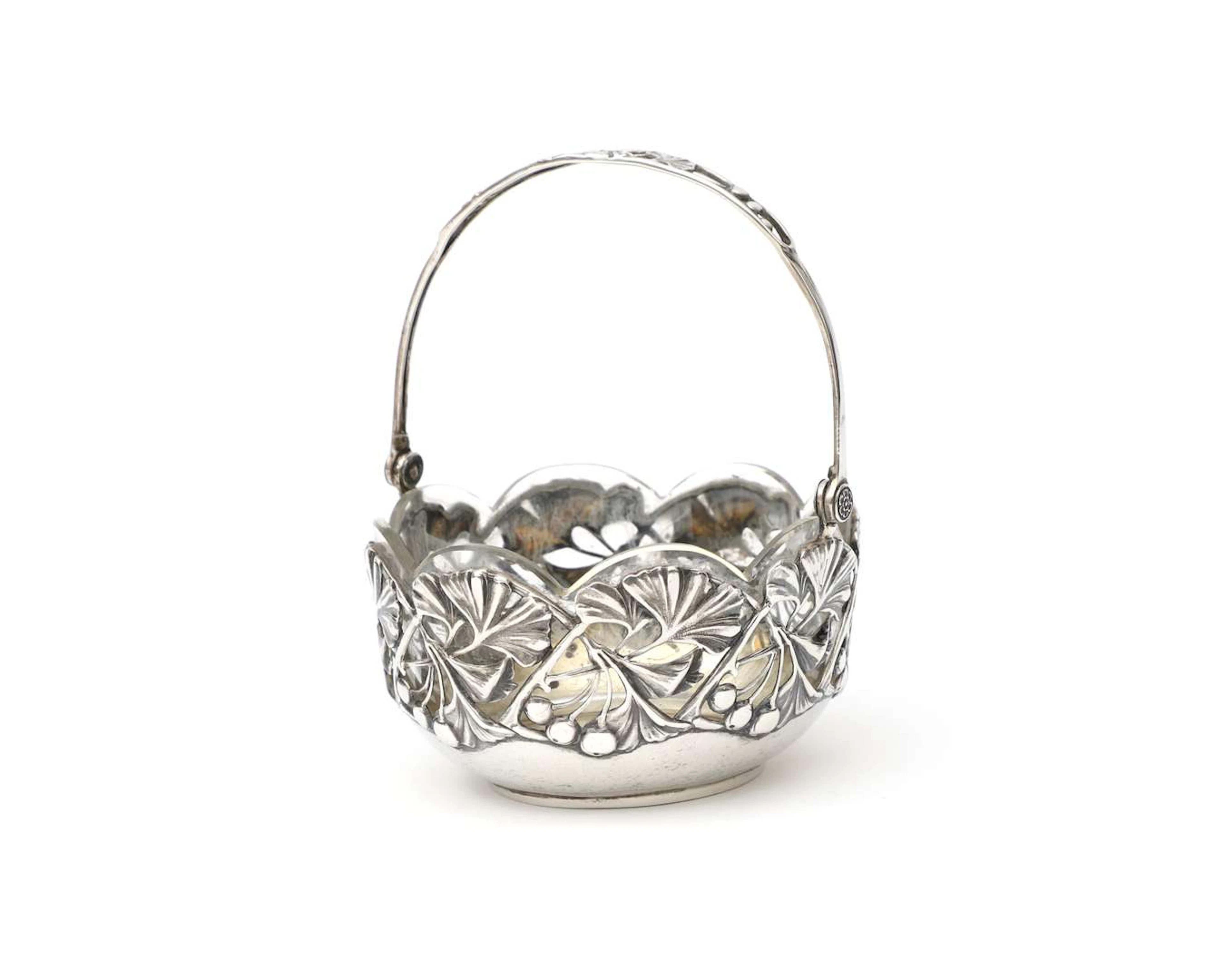 A silver-handled basket, Germany, Pforzheim, 20th century