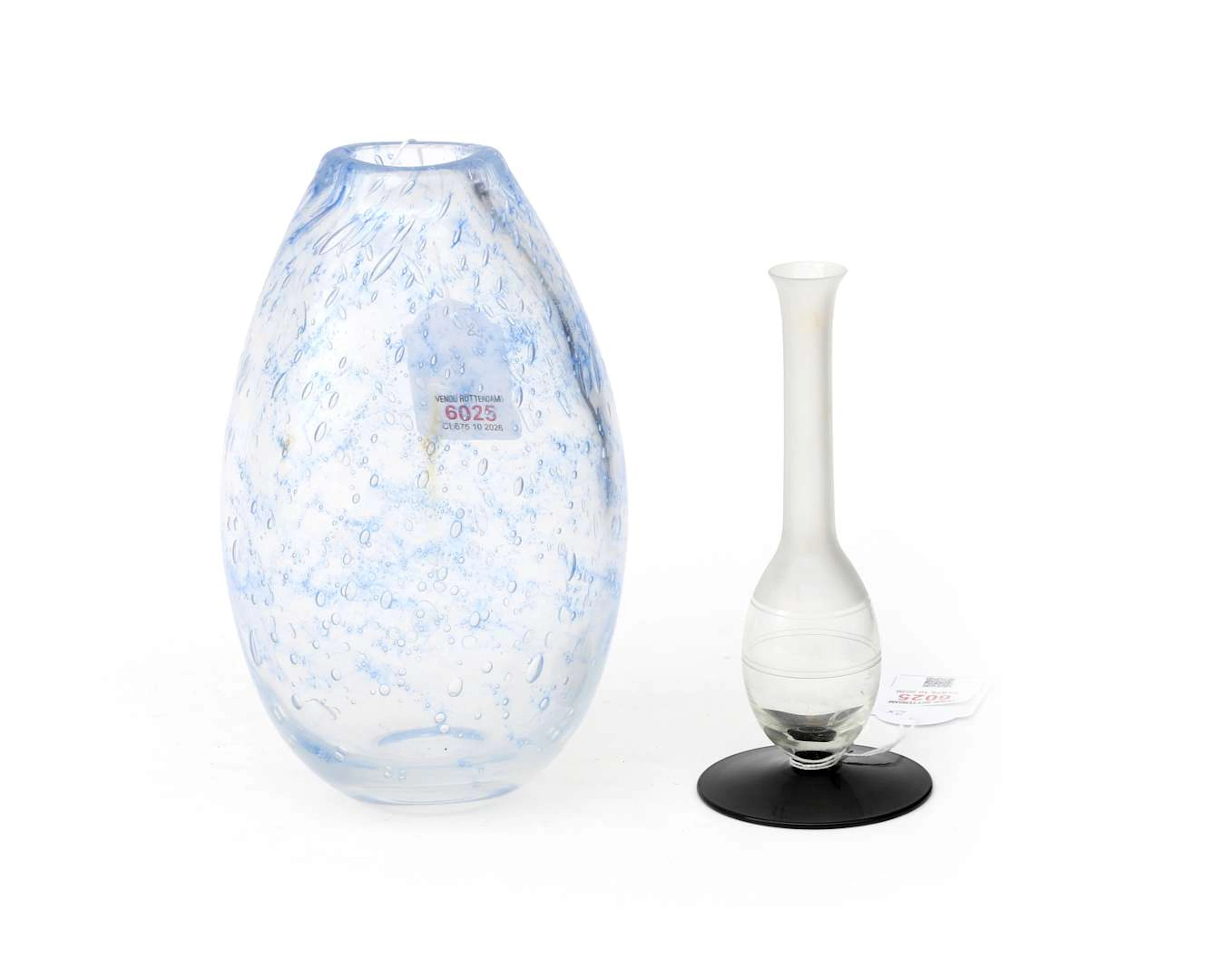 Two glass vases, Copier and Meydam for Leerdam, the Netherlands, 20th century