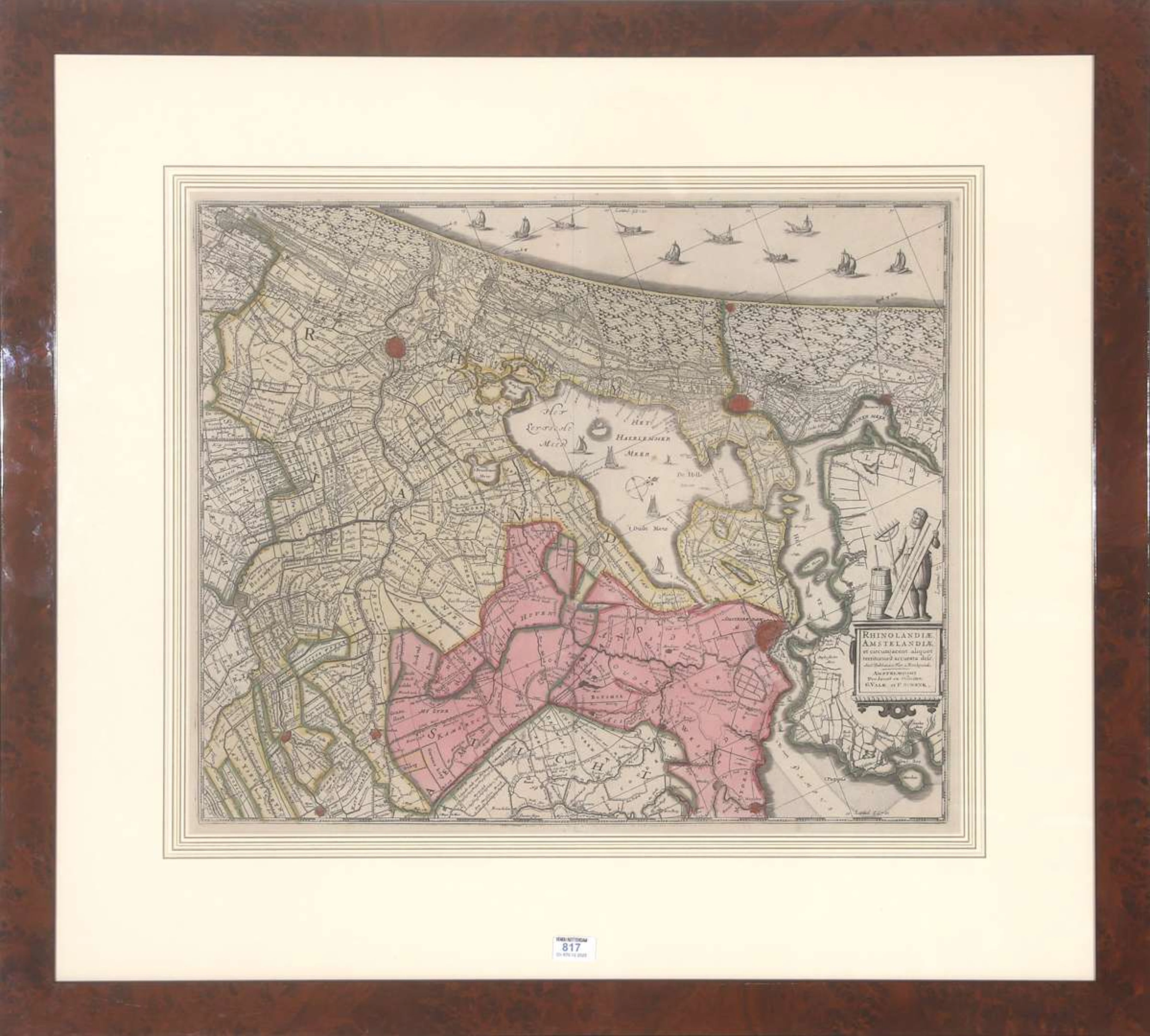 A map of the region of Rhenolandiae Amstelandiae, Balthazar Floris