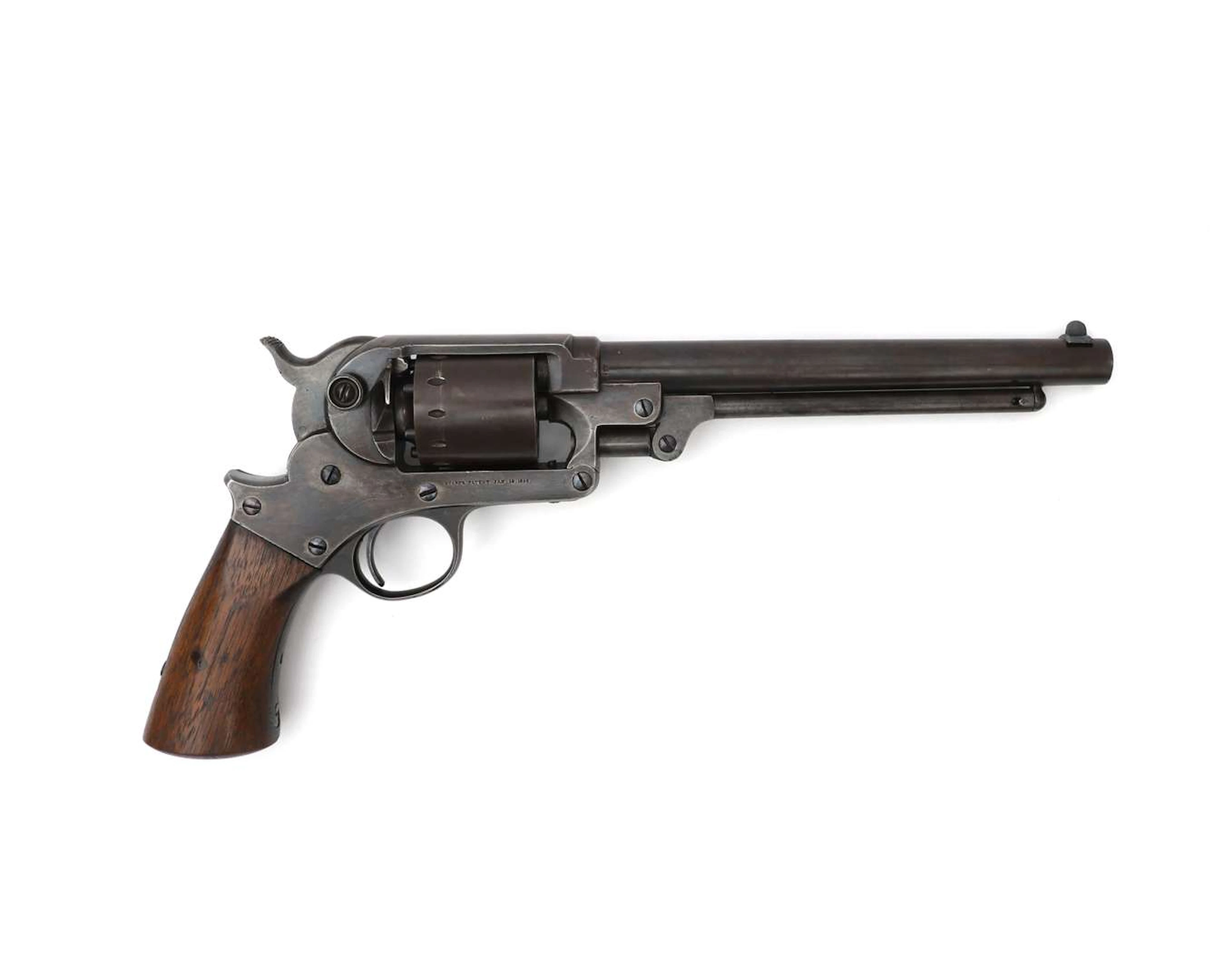 A single-action percussion revolver, model: 1863, manufactured by: