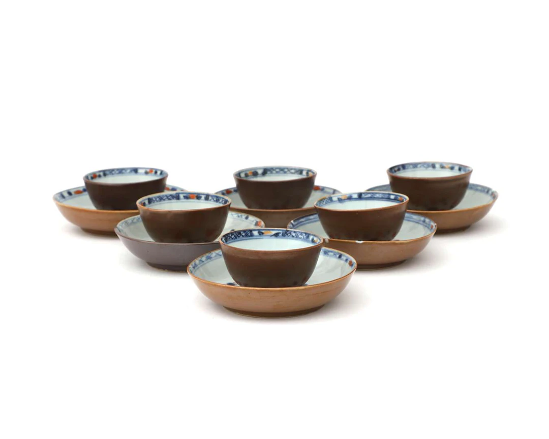 Six porcelain cups and saucers, China, 18th century
